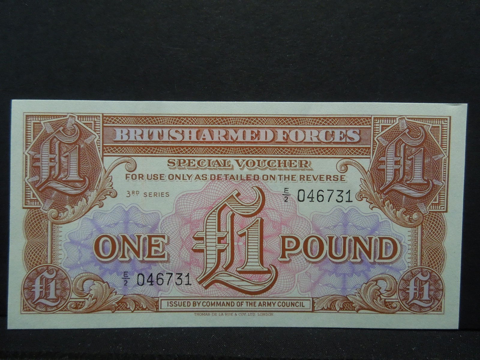 BRITISH ARMED FORCES, 1 POUND ARMY COUNCIL NOTE, 3RD (1 of 3)