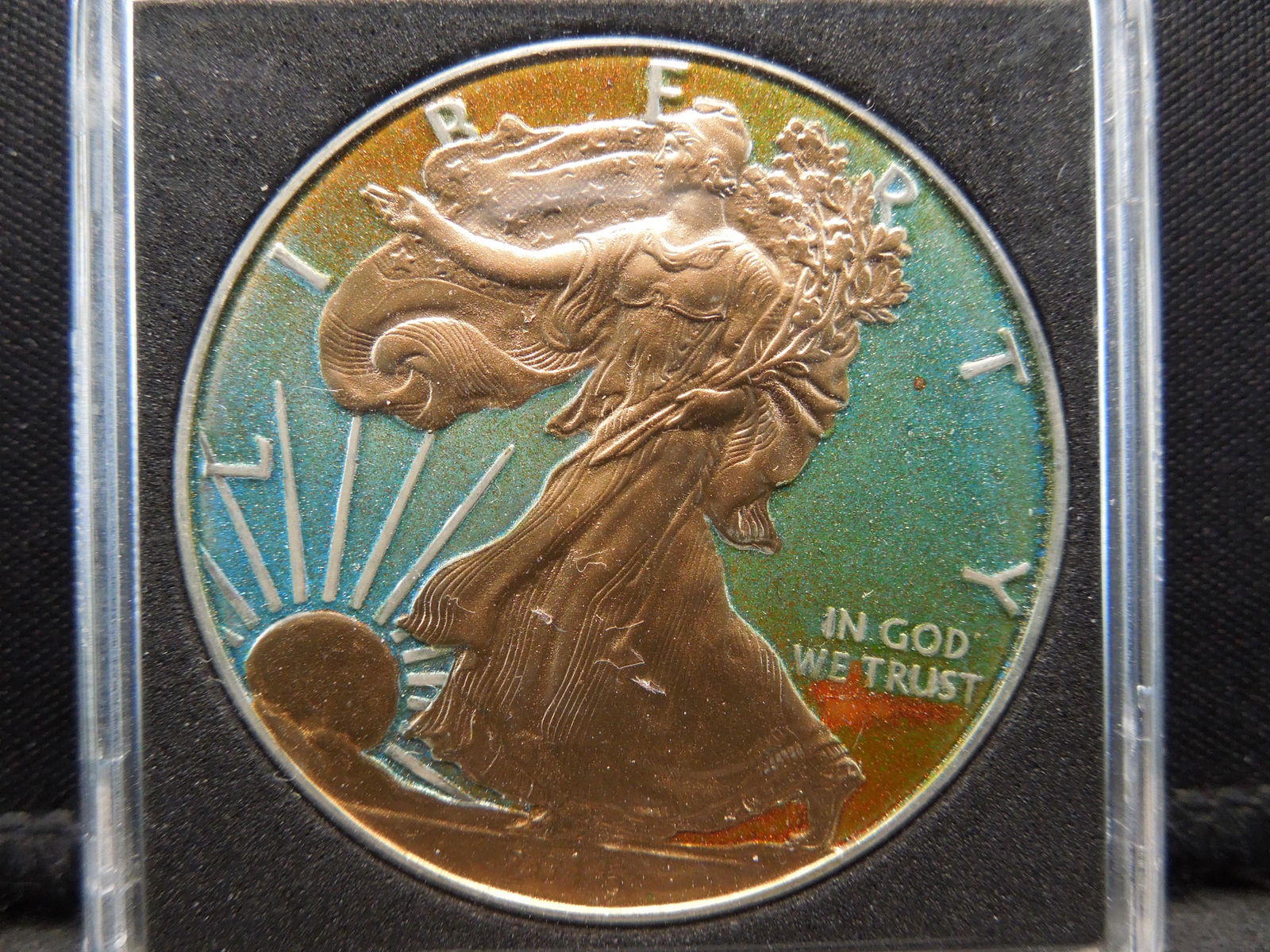 2016 American Silver Eagle, Painted, Layered In Gold (1 of 4)
