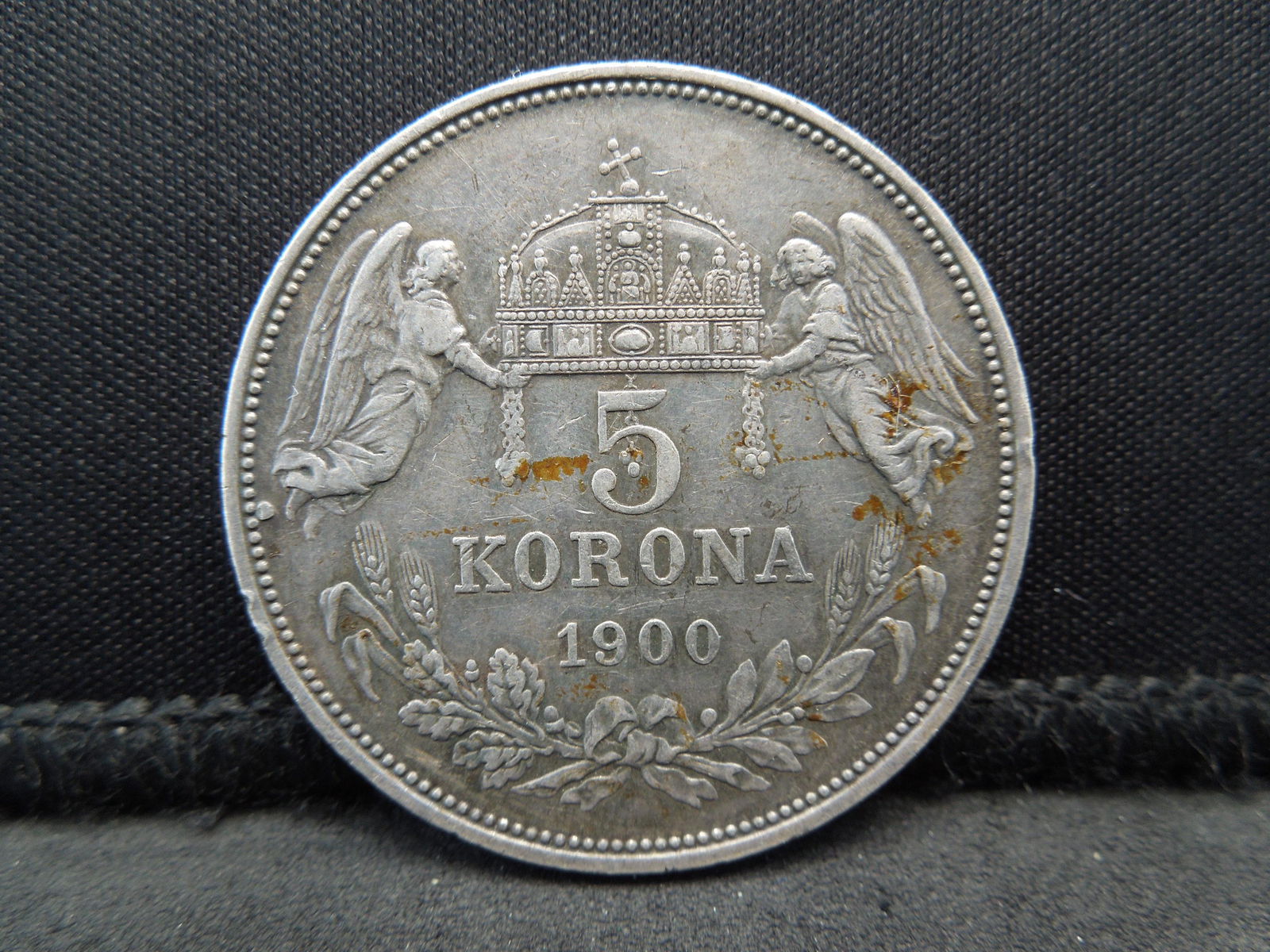 1900 Hungary 5 Korona 90% Silver Coin.  Coin Weighs (1 of 3)