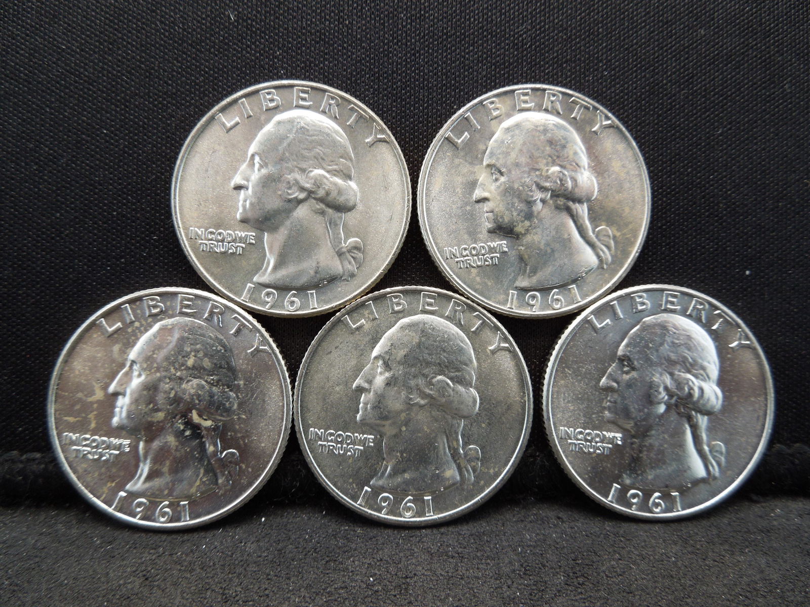 (5) 1961 90% High Grade Washington Quarters (1 of 2)