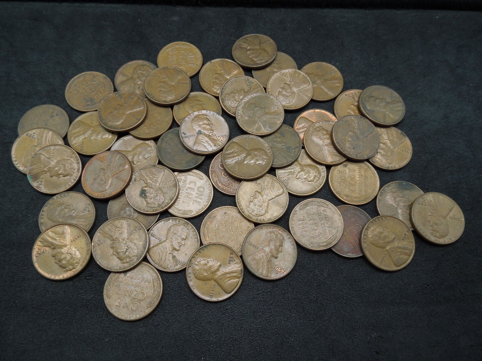 Lot of 50 1957-D Lincoln Wheat Cents. (1 of 3)