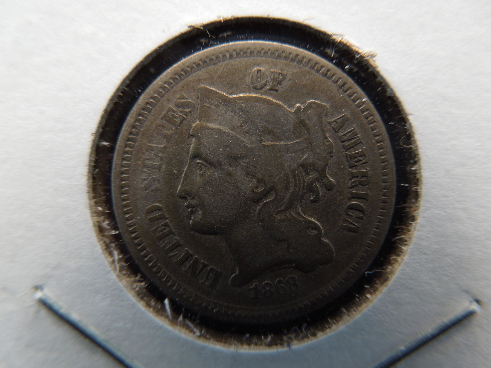 1868  Three Cent Nickel.  VF (1 of 3)
