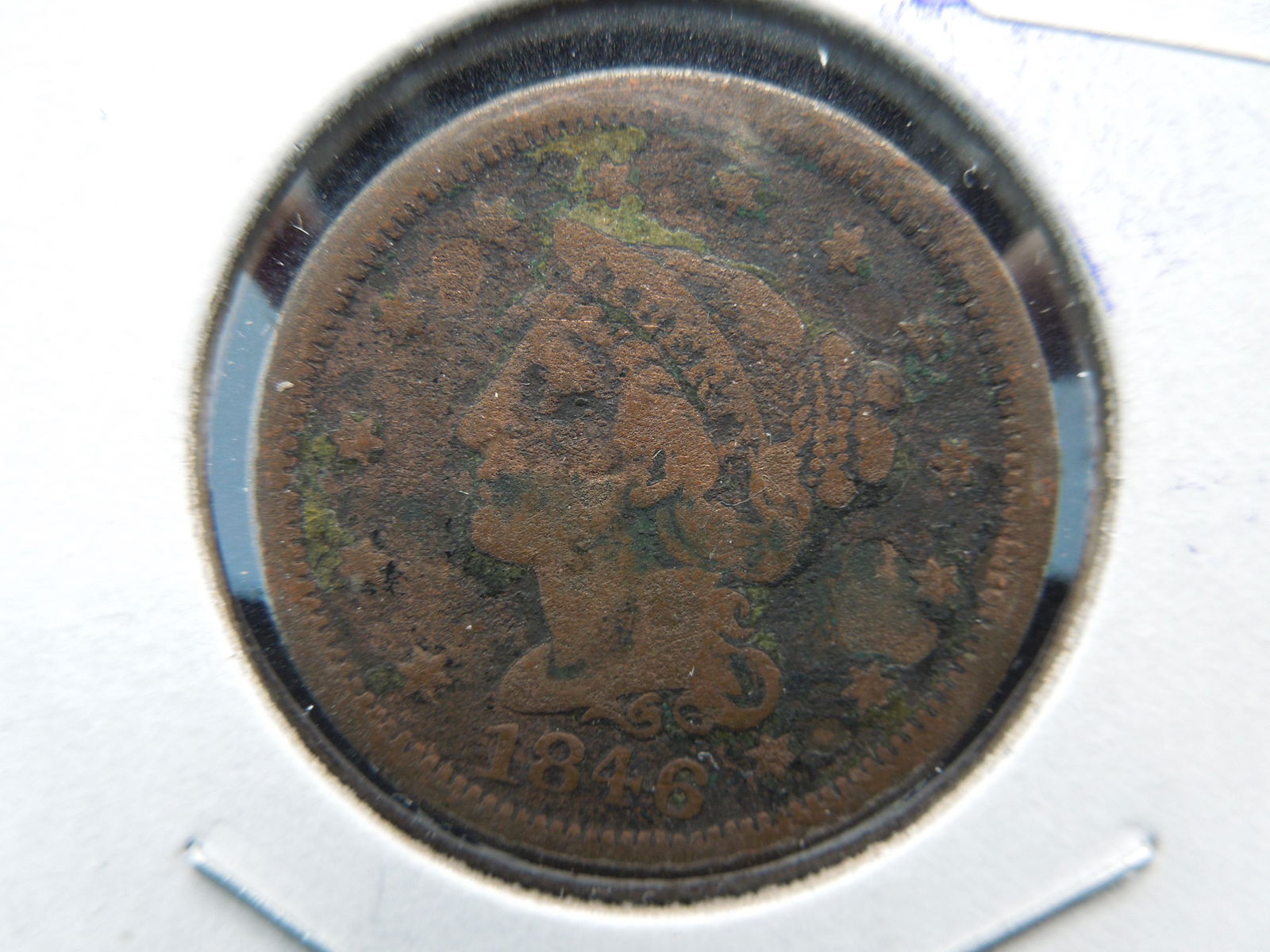 1846 US Large Cent.  VG detail with light corrosion. (1 of 3)