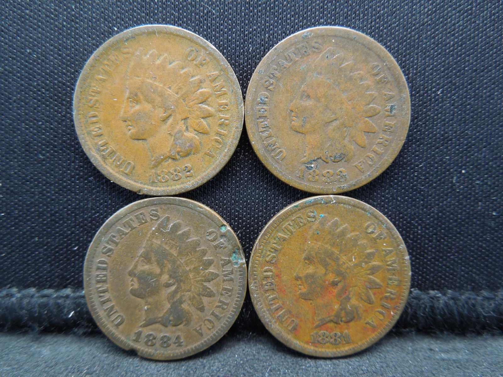 1881 1882 1883 1884 Semi-Key Date Indian Head Cents. (1 of 2)