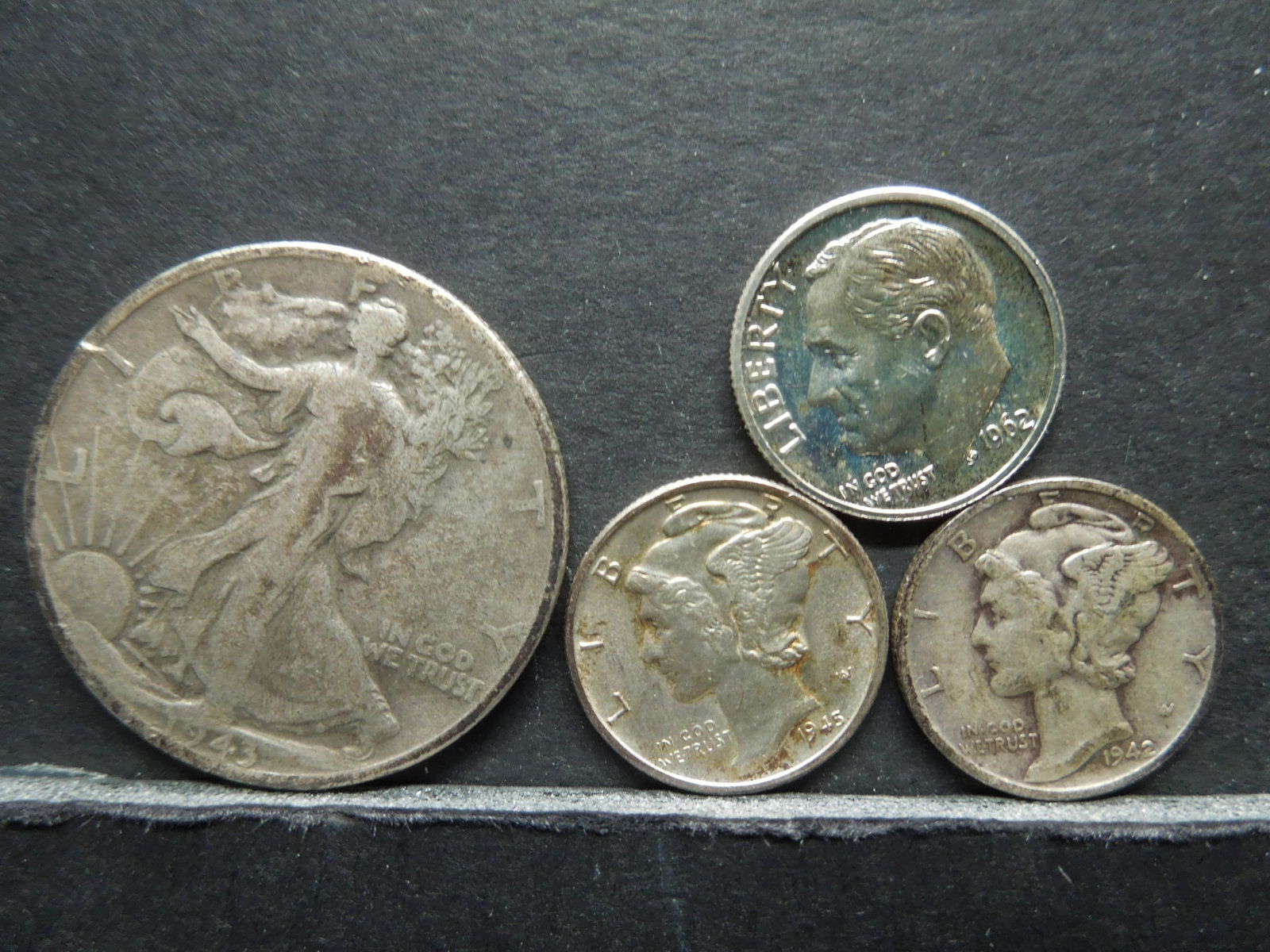1943 Walker, 1962 Proof Roosevelt Dime, 1942, 1945 (1 of 2)