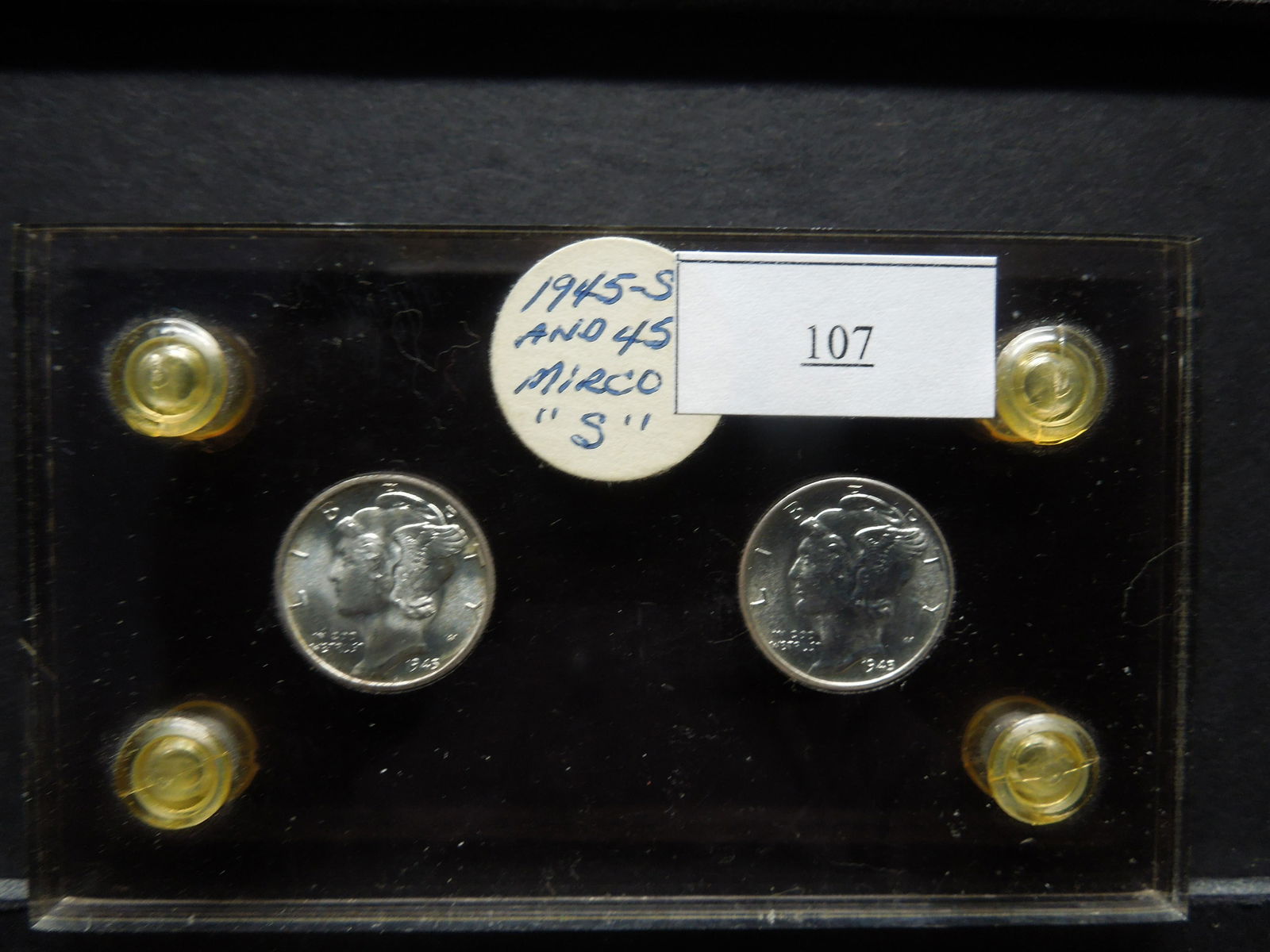 1945s + 45 Micro "s" Gem BU Mercury Dimes !  Neat (1 of 2)