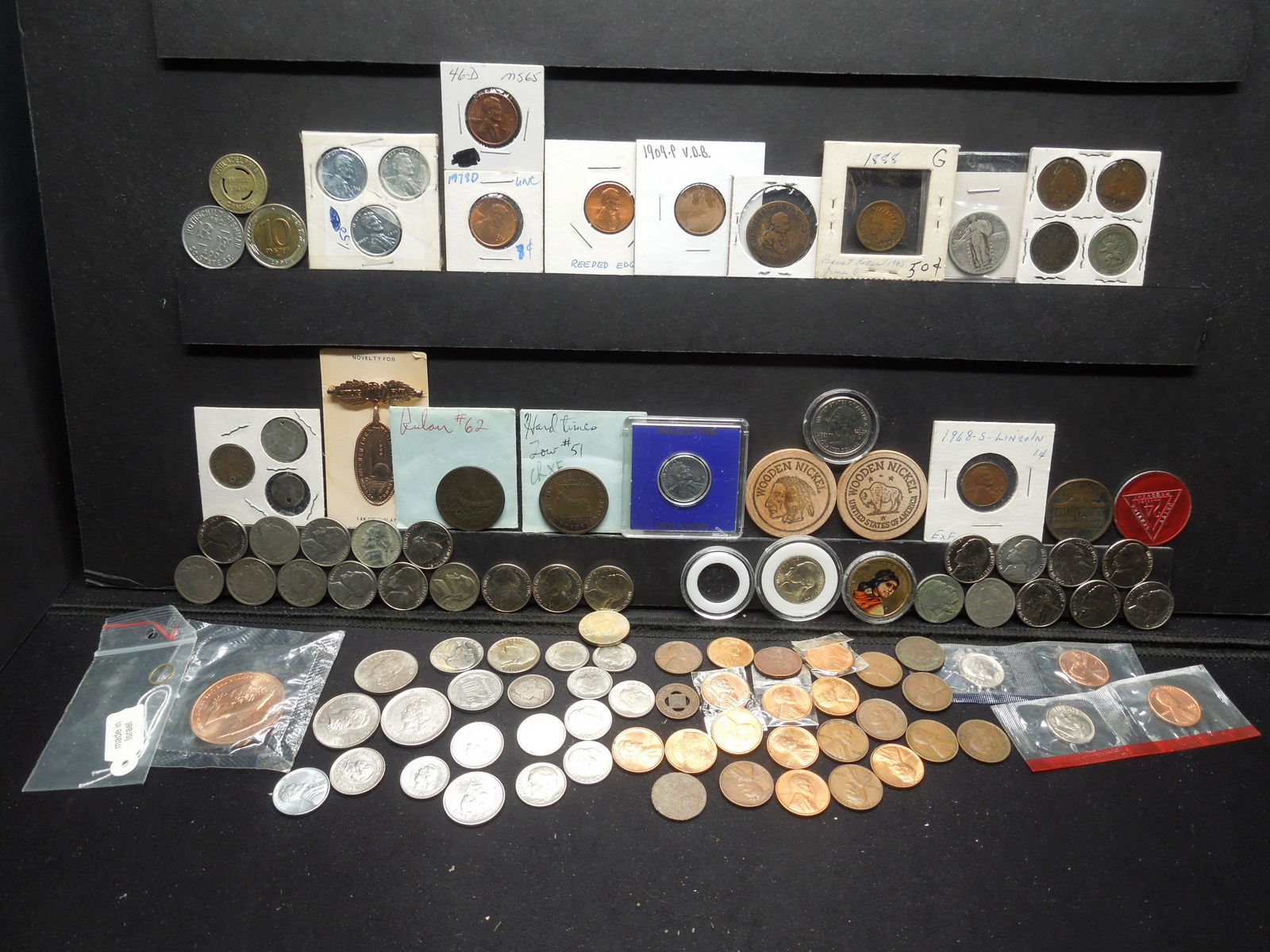 Grab Bag Lot  Tokens, Indian Cents, Foreign, Face Value (1 of 11)