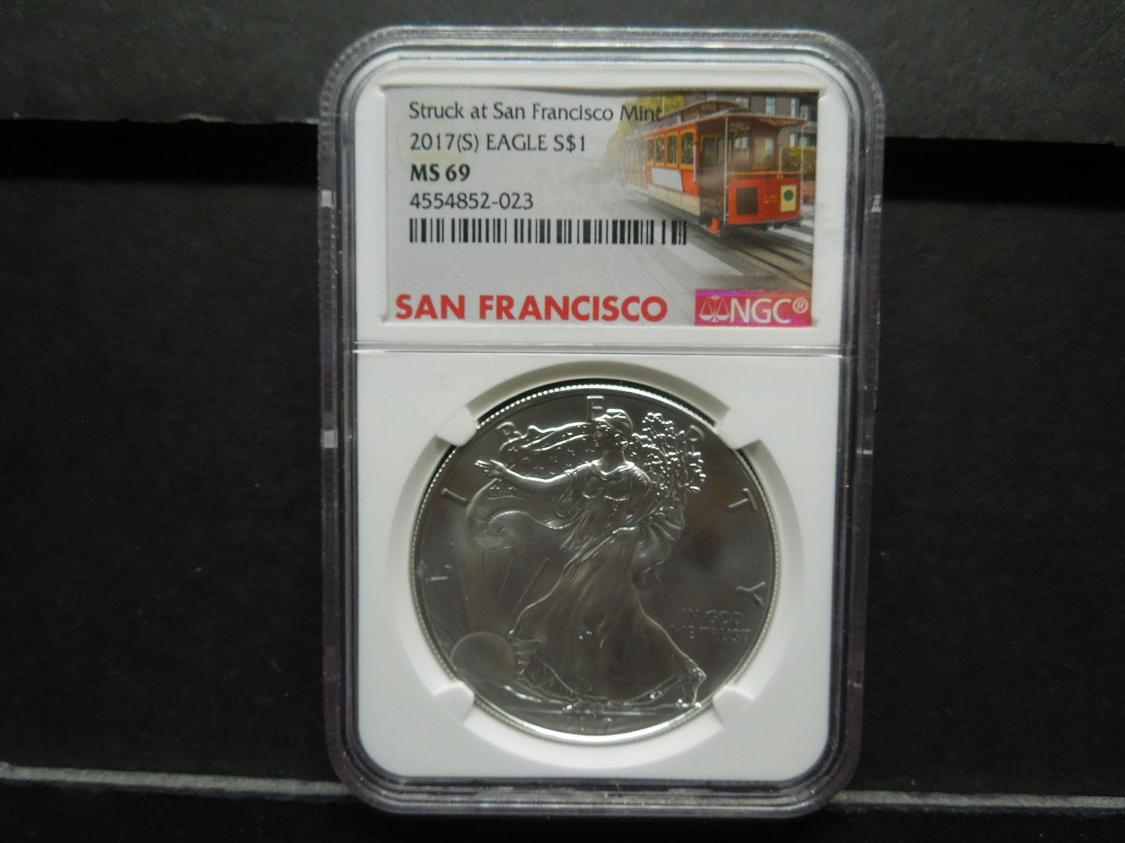2017 (S) Silver Eagle NGC MS69 Trolley Label (1 of 4)
