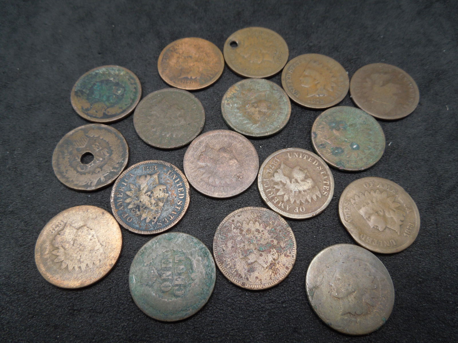 (17) Indian Cents All Dated in the 1870's Better Dates (1 of 3)