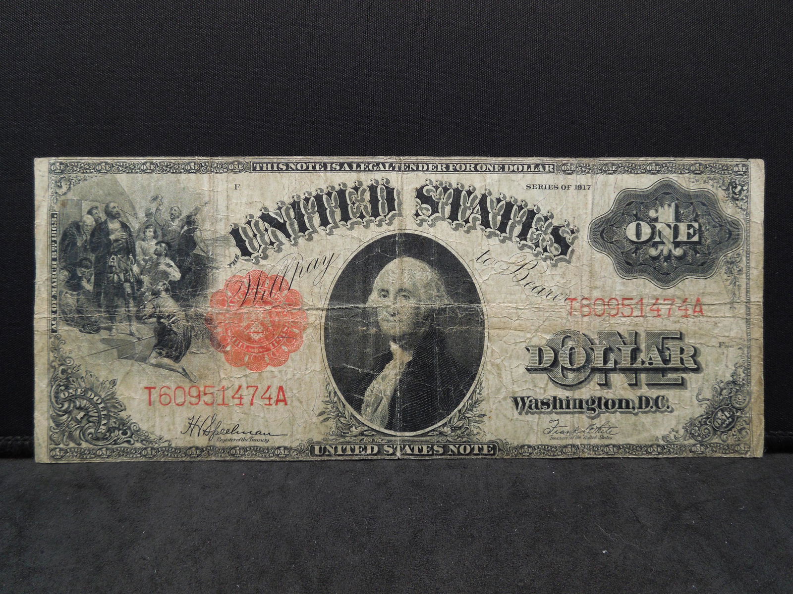 1917 Large Size $1.00 Note With Red Seal (1 of 4)