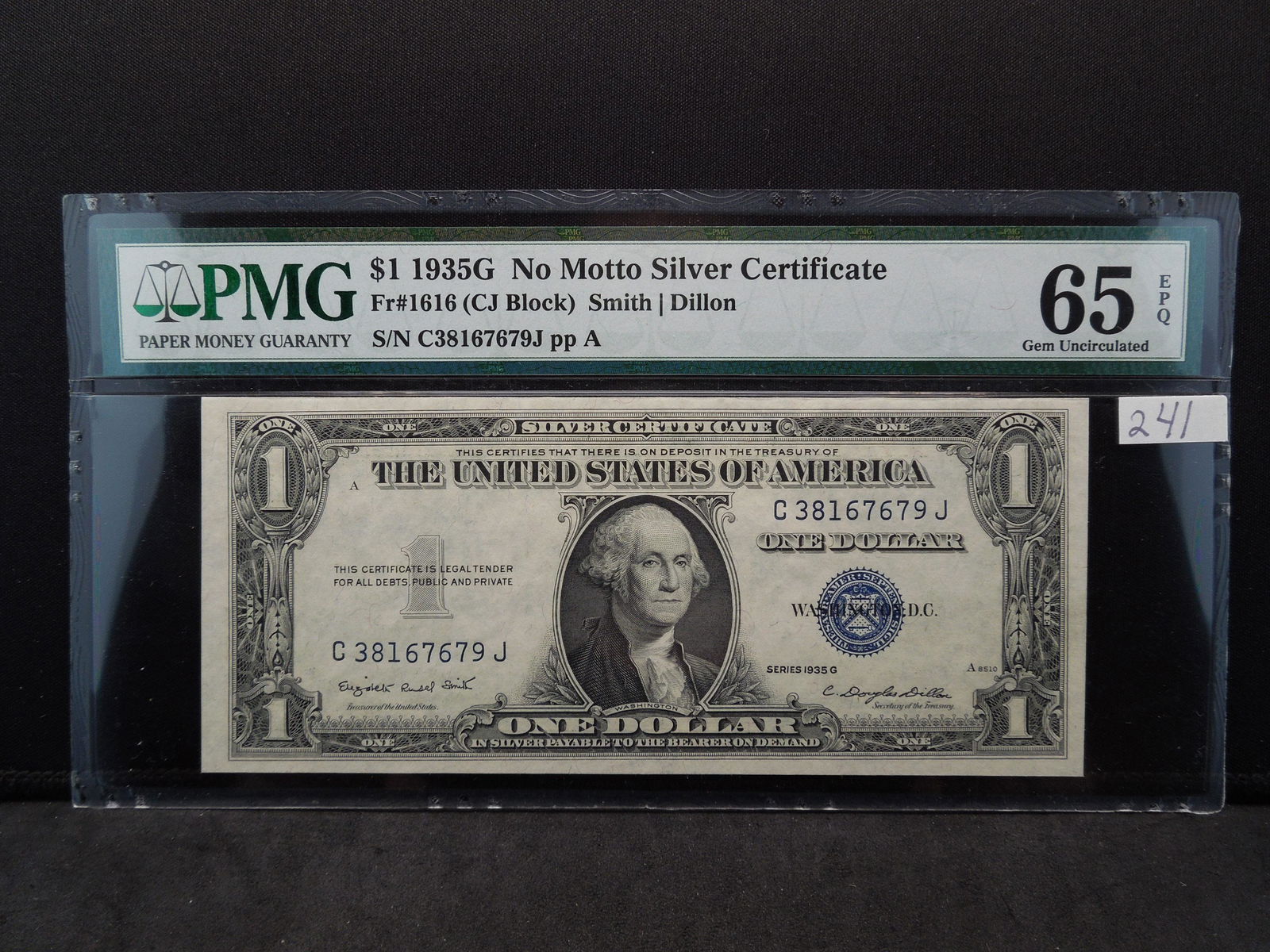 1935 $1.00 Silver Ceritificate No Motto PMG 65 EPQ (1 of 5)