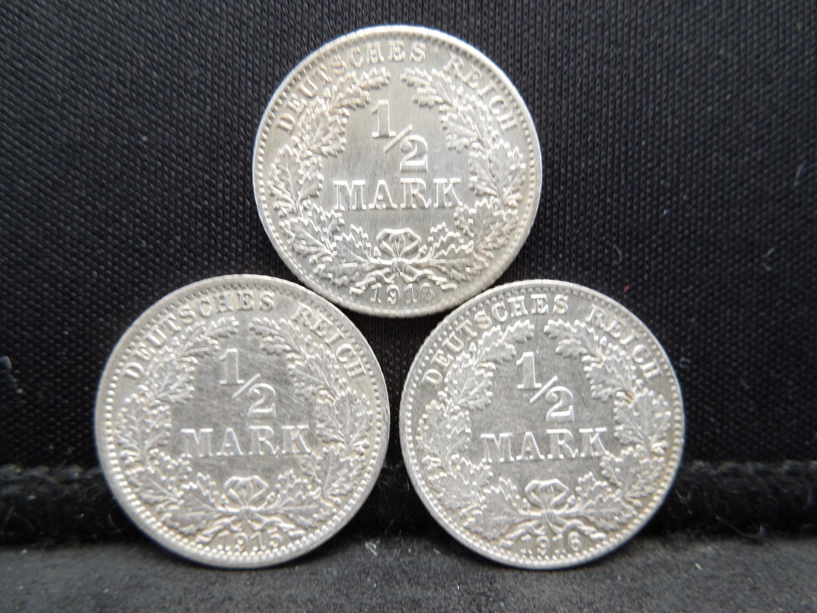(3) 1/2 Marks Germany 1915,16,18 (1 of 2)