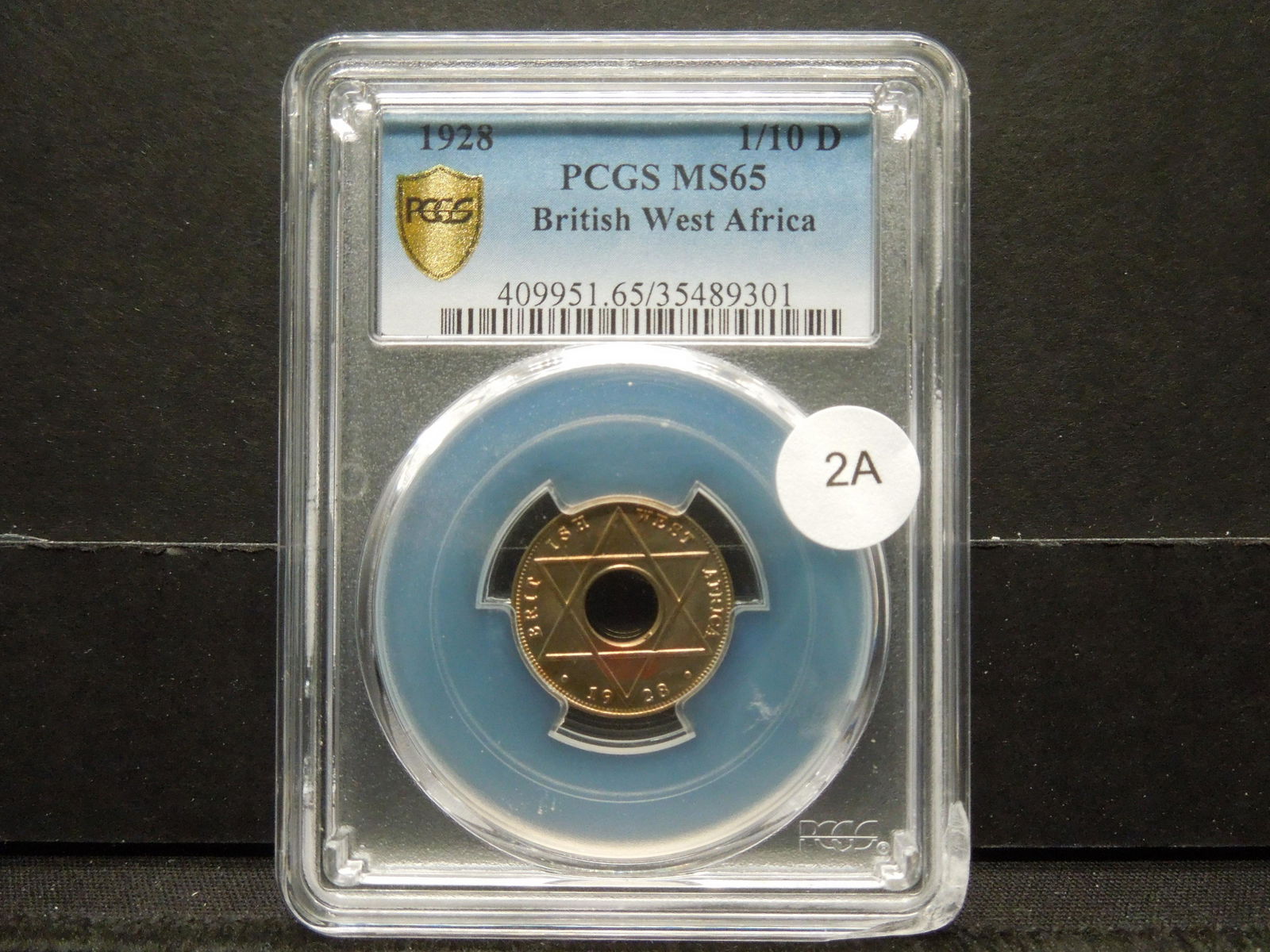 1928 British West Africa 1/10 Penny.  PCGS MS65. (1 of 4)