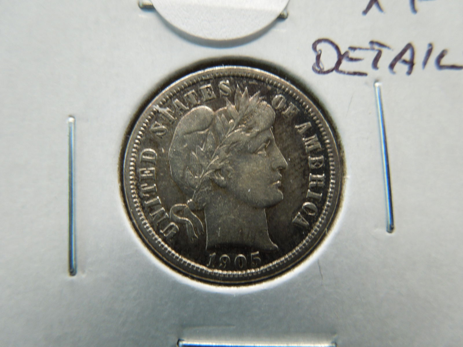 1905-S Barber 10c.  XF Details. (1 of 3)