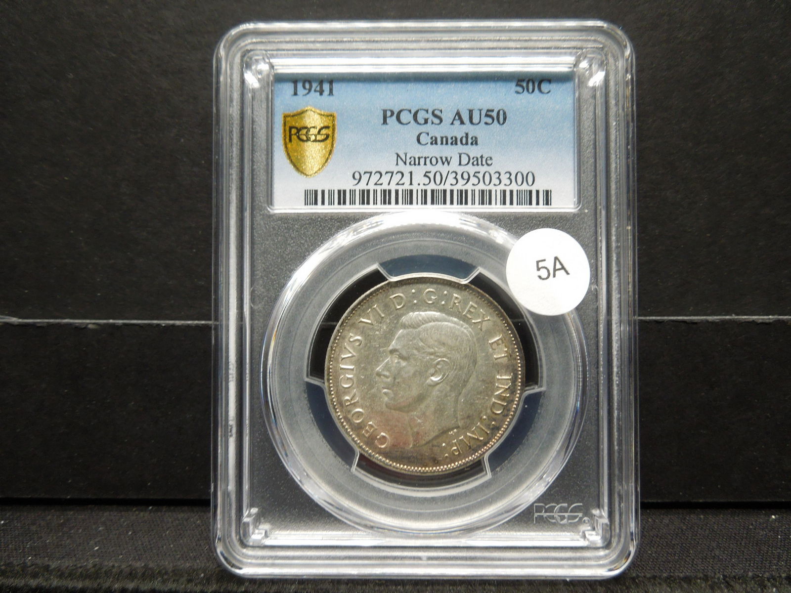 1941 Canada 50c.  PCGS AU50.  Narrow Date. (1 of 4)