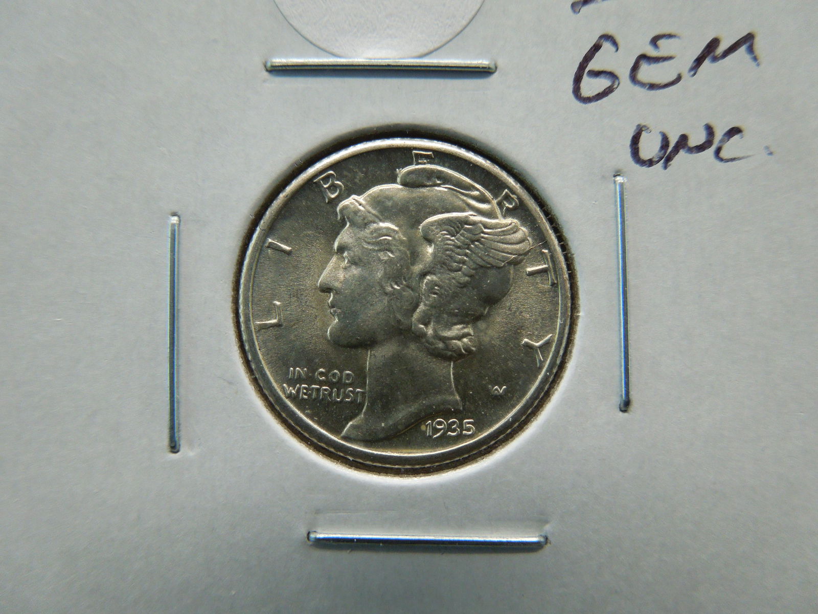 1935 Mercury 10c.  Gem UNC. (1 of 3)