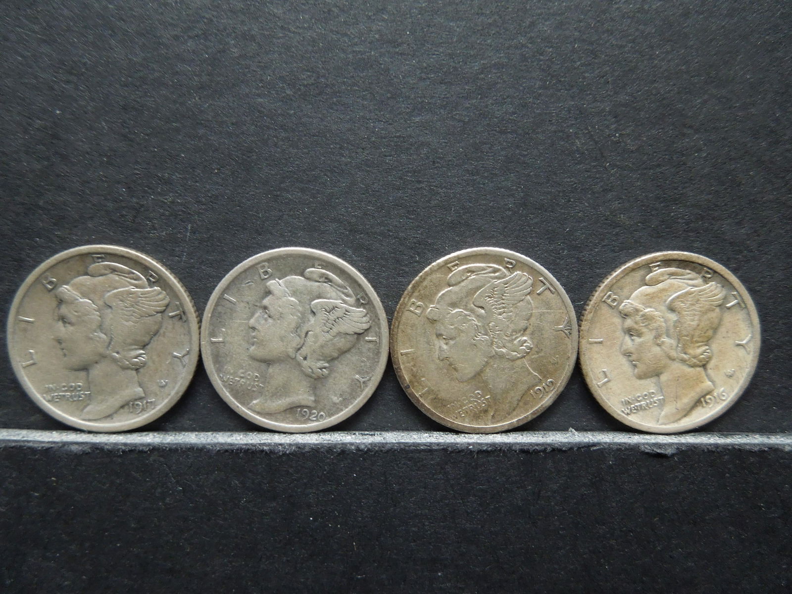 1916-S, 1917, 1919-D, & 1920 Mercury 10c. (1 of 2)