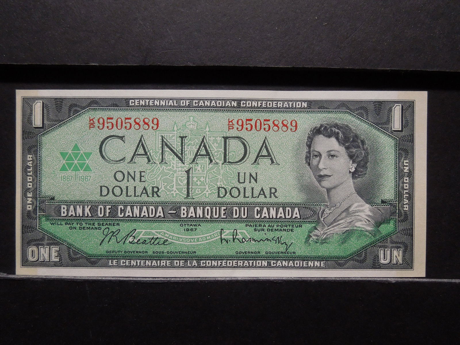 1967 Canada $1 Note.  Crisp UNC. (1 of 3)