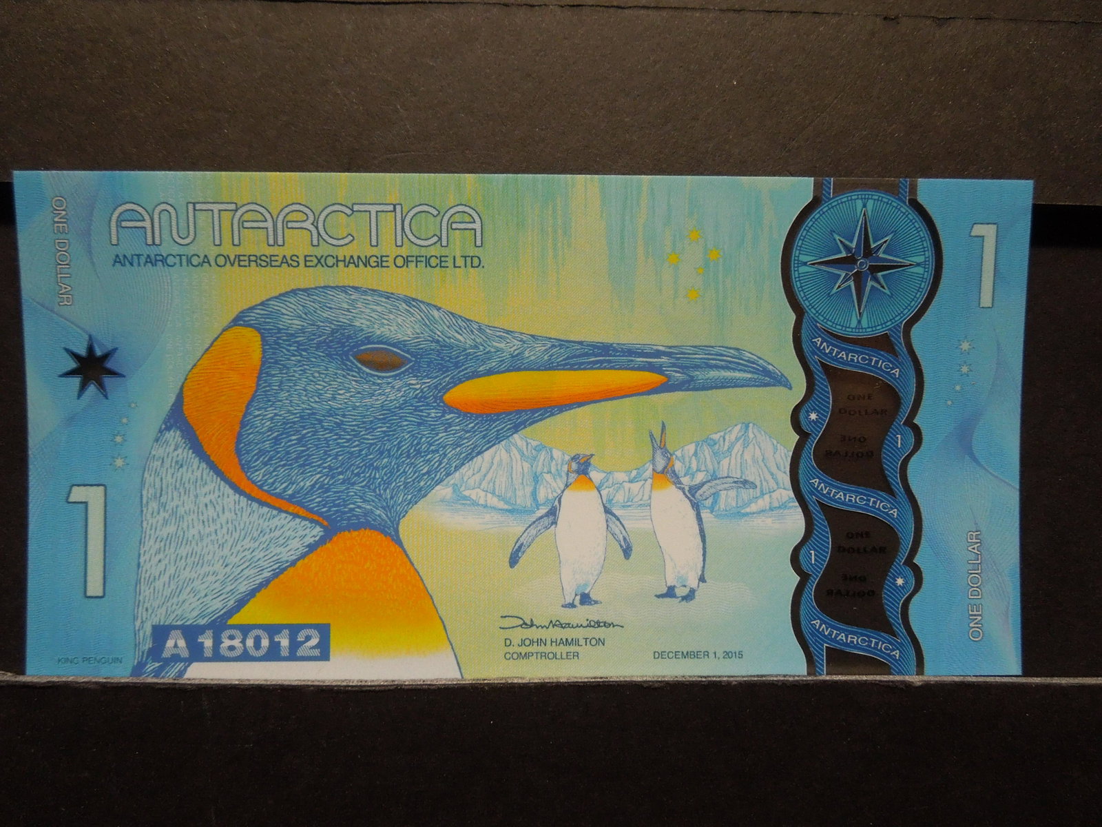 2015 Antarctica $1. Penguins. Crisp UNC.: 2015 Antarctica $1. Penguins. Crisp UNC.