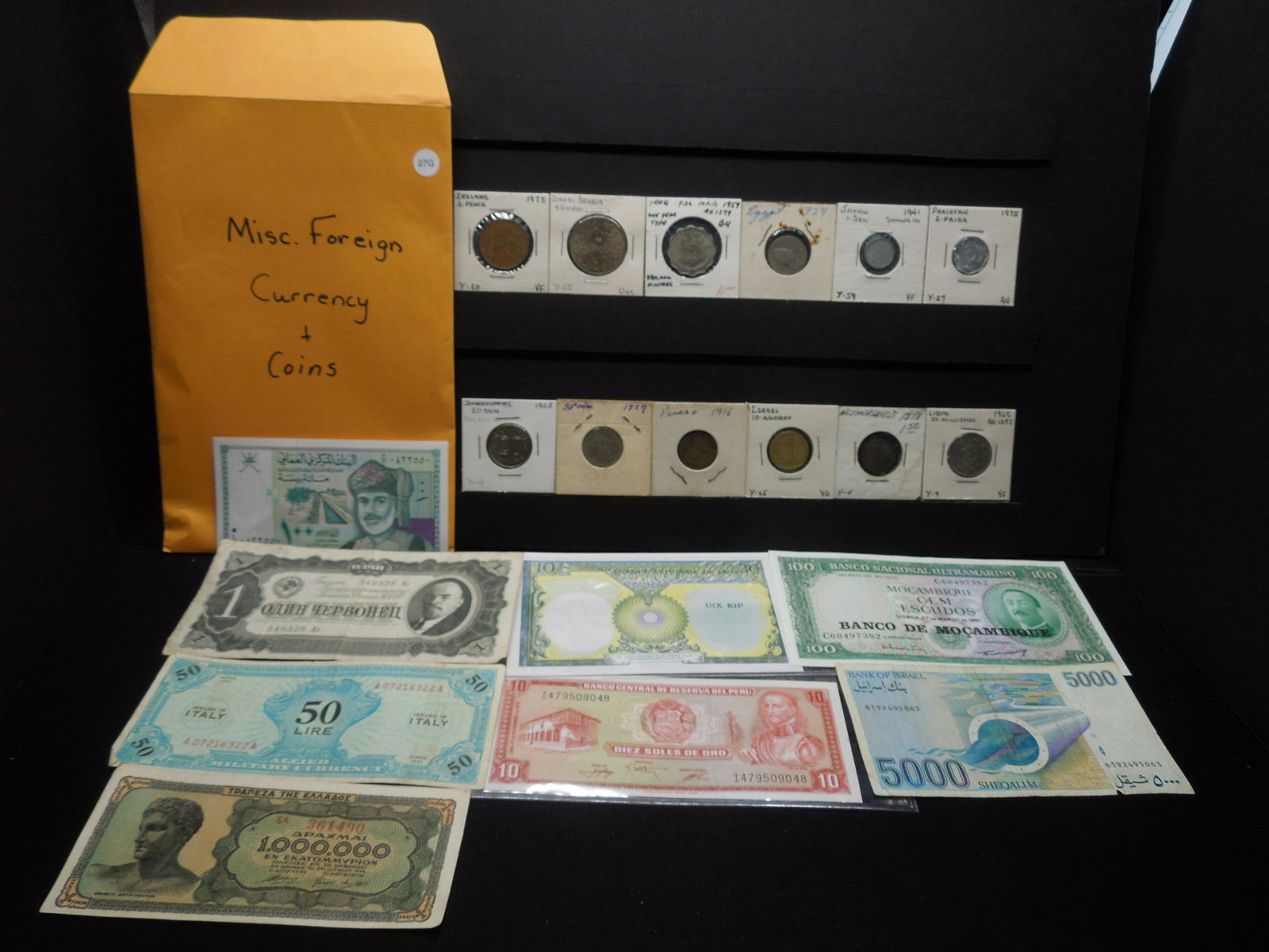 Misc. Foreign Currency + Coins. (1 of 9)