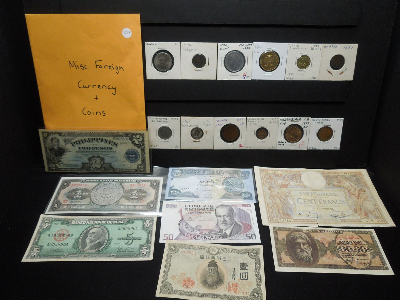 Misc. Foreign Currency + Coins. (1 of 8)