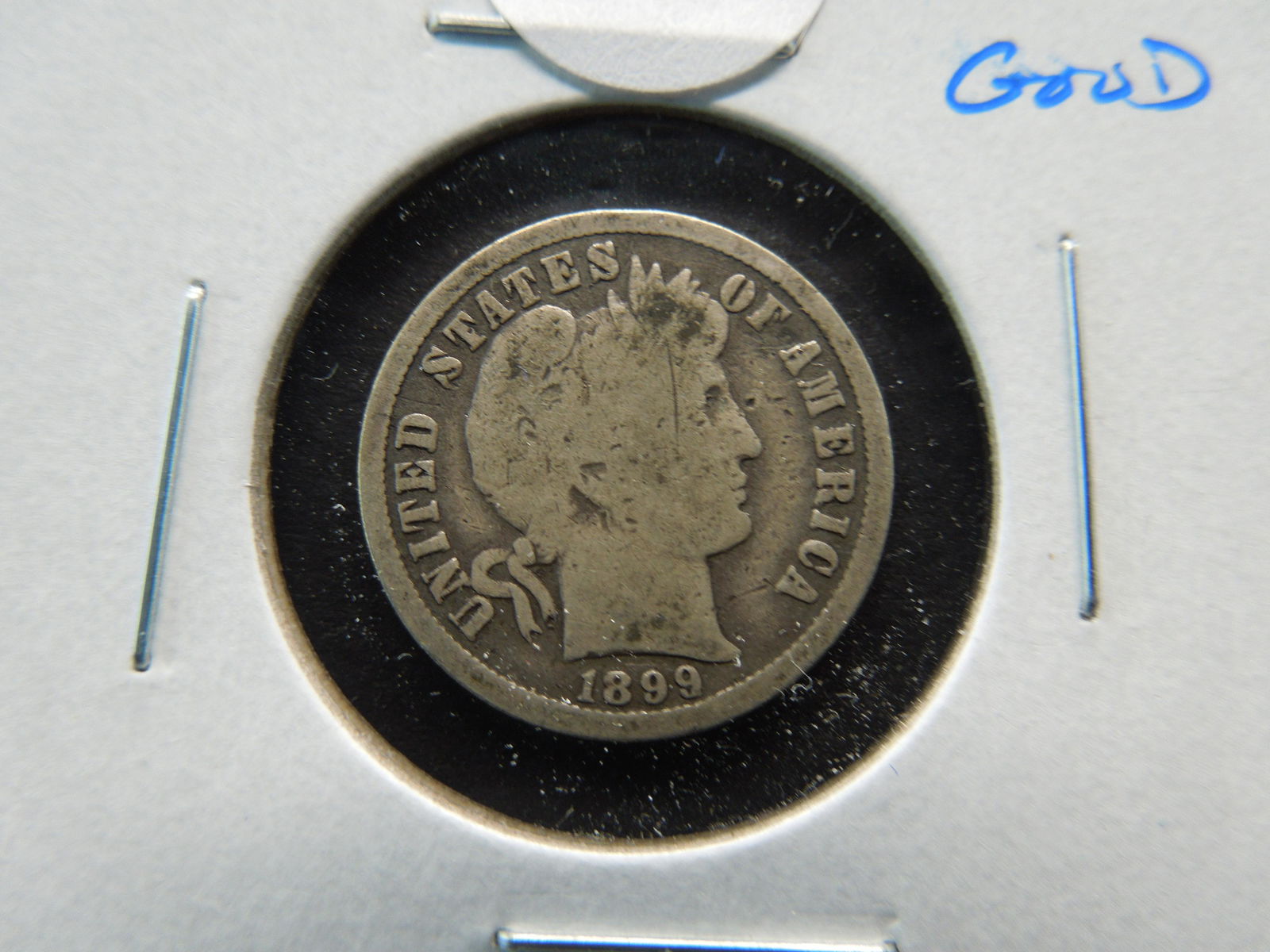 1899-O Barber 10c.  Good. (1 of 3)