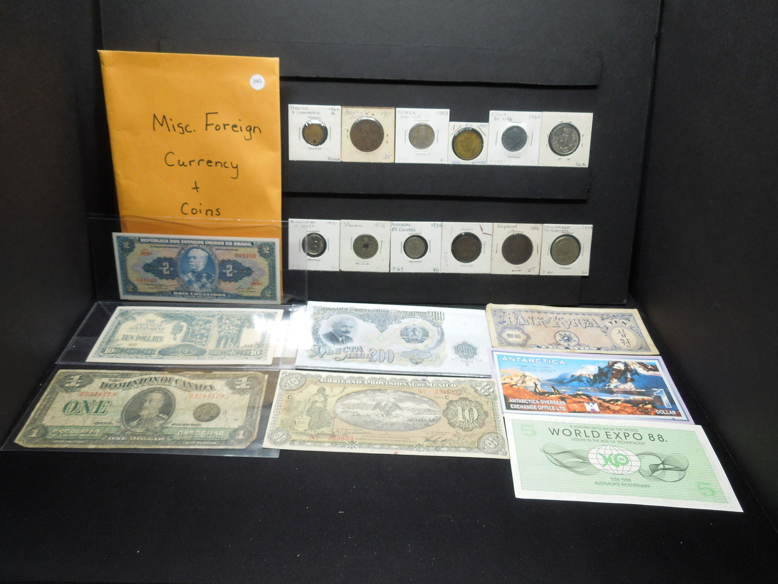 Misc. Foreign Currency + Coins. (1 of 8)