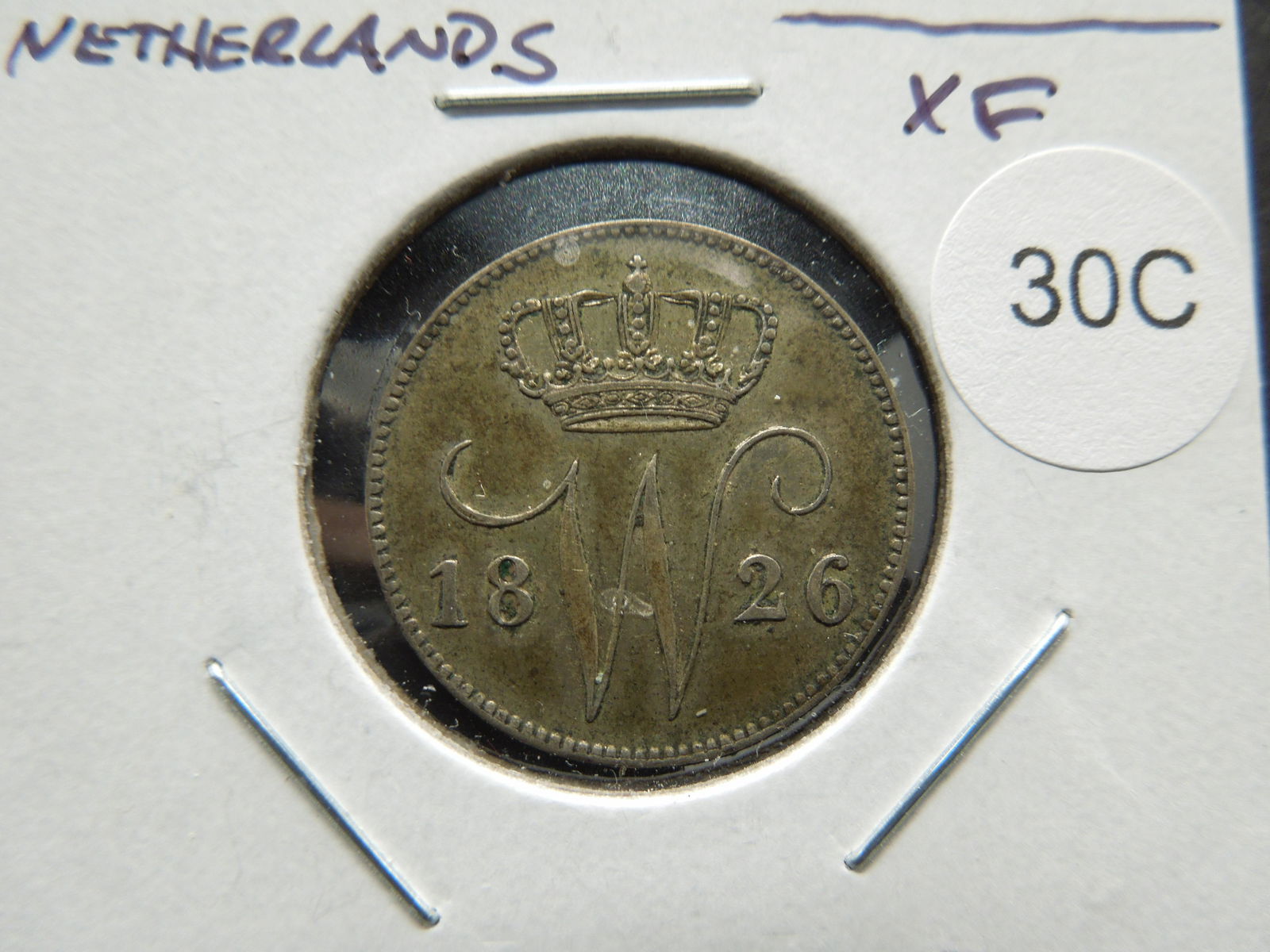 1826-B Netherlands 25c.  XF.  Scarce. (1 of 3)