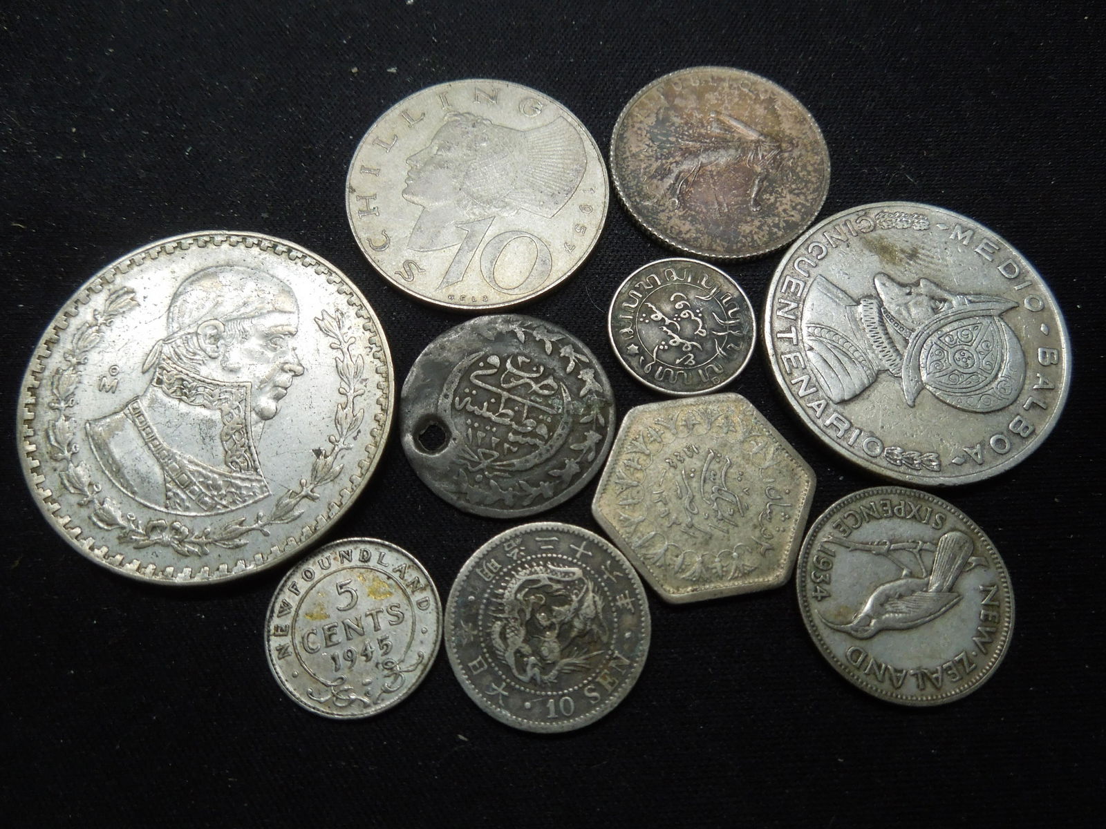 10 Silver Foreign Coins. (1 of 3)