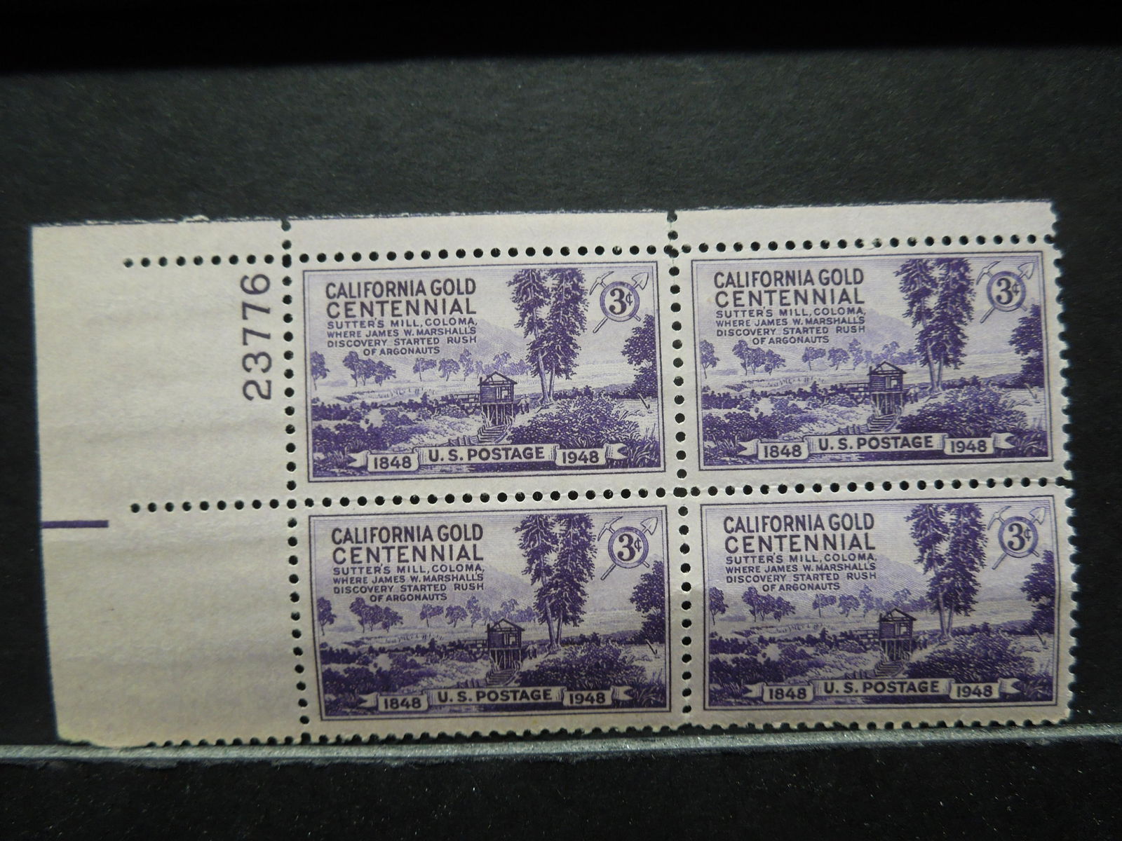 California Gold Centennial 1848-1948 U.S. 3c Stamp.  4 (1 of 2)
