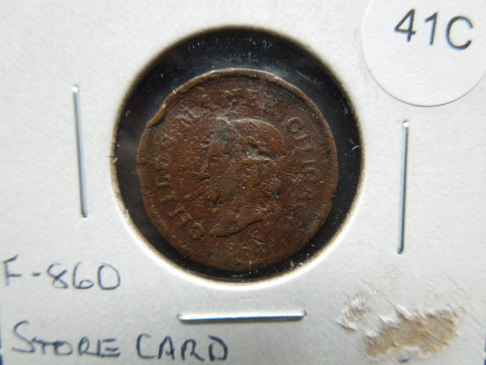 196? Civil War Token. "J.C. Knoblock". "Baker &: 196? Civil War Token. "J.C. Knoblock". "Baker & Grocer". South Bend, Indiana.