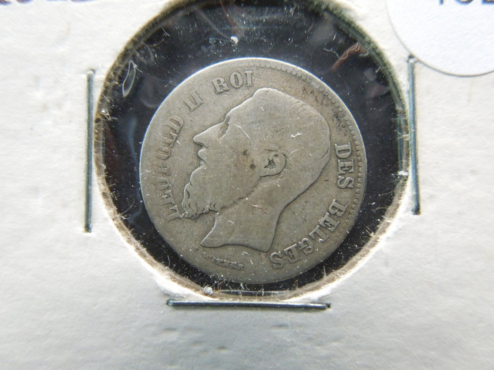 1866 Belgium 50 Centimes. Silver. AG.: 1866 Belgium 50 Centimes. Silver. AG.