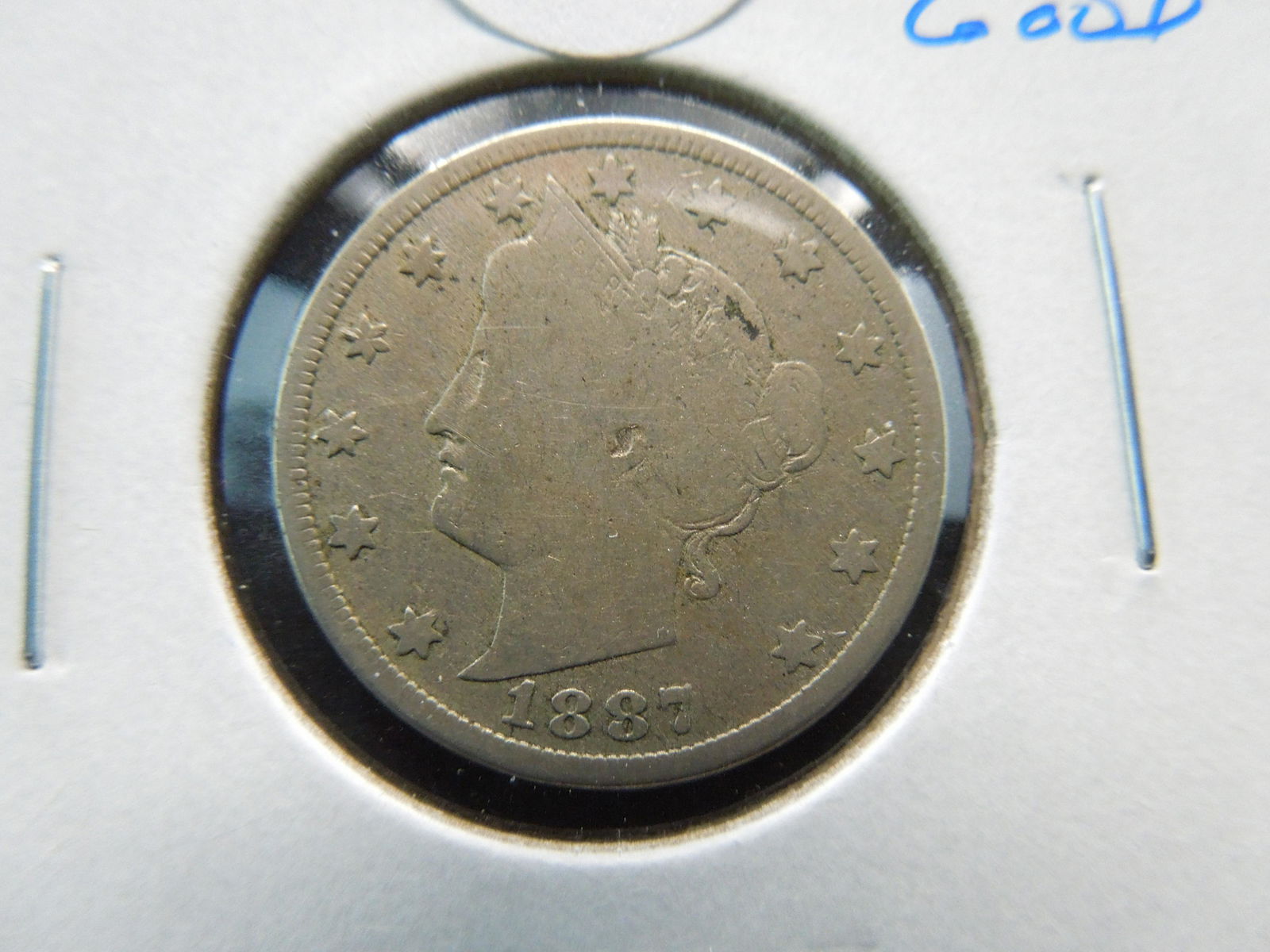 1887 Liberty "V" 5c.  Good. (1 of 3)