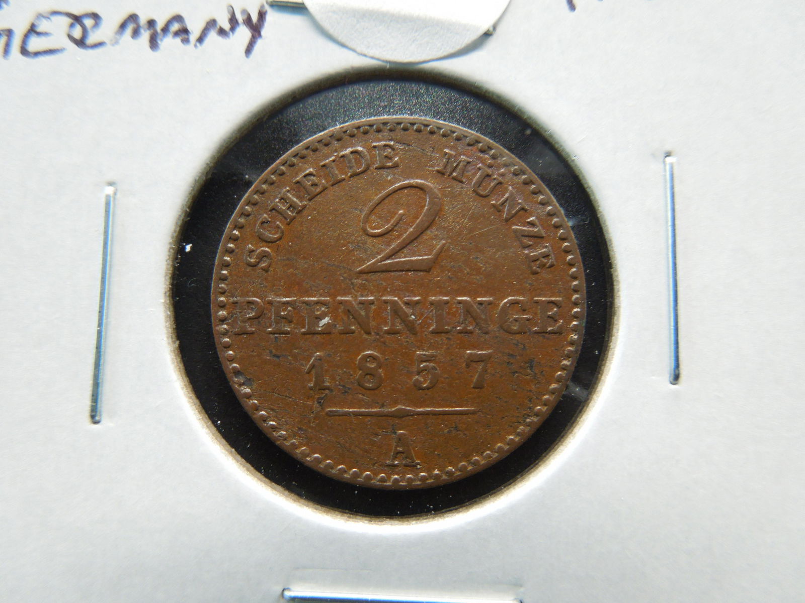 1857 Germany 2 Pfennig. (1 of 3)