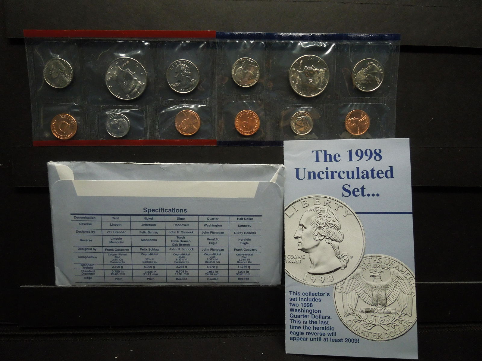 1998 PD UNC US Mint Coin Set (1 of 6)