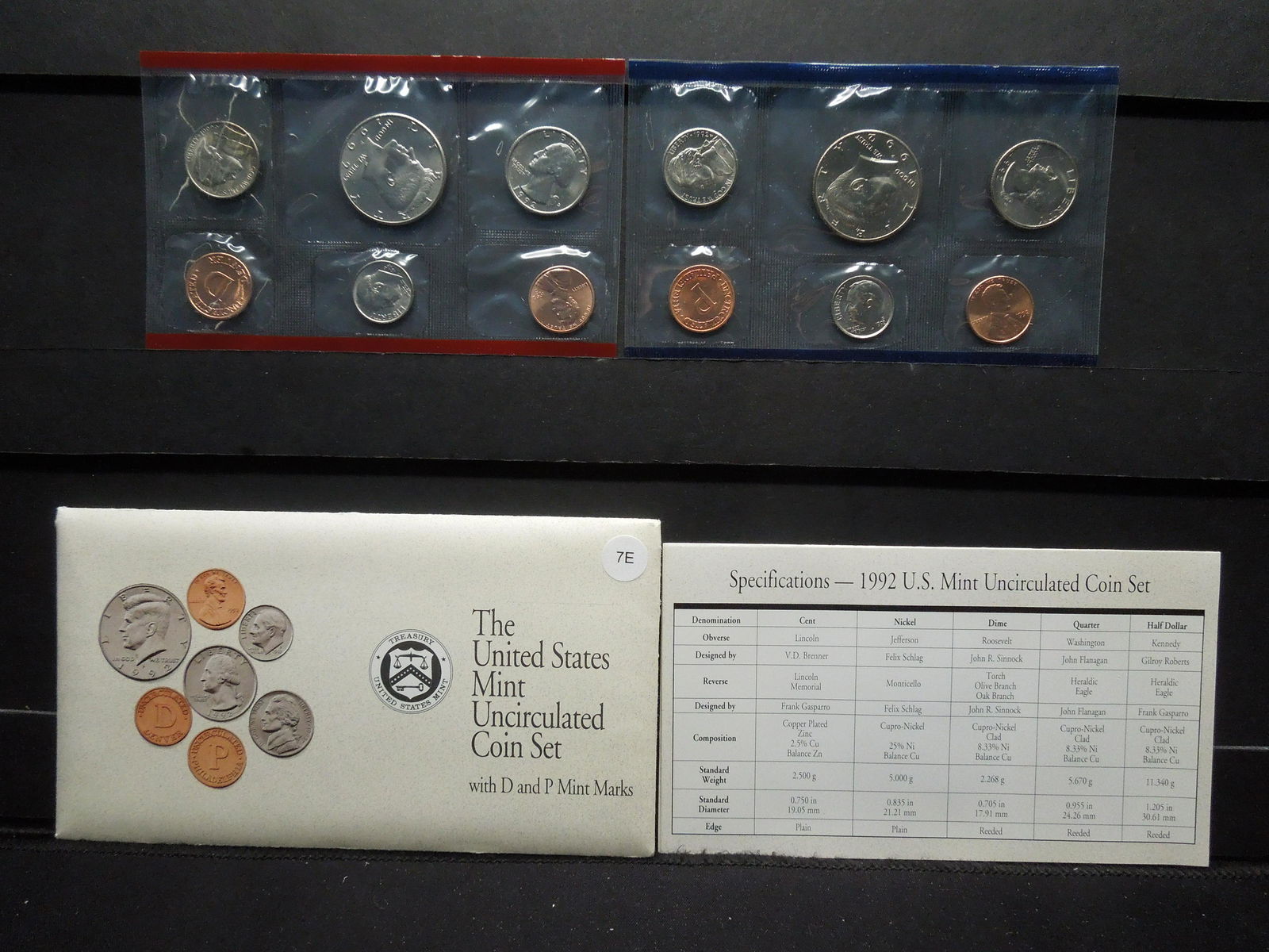 1992 PD US Mint UNC Coin Set (1 of 6)