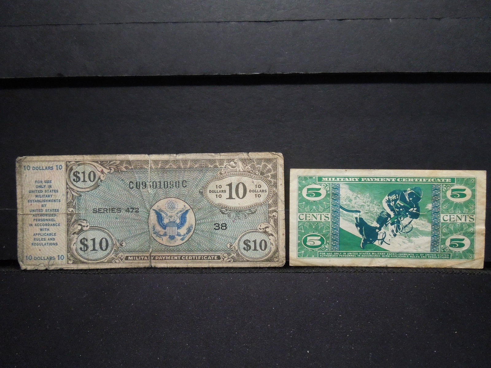 Series 681 Five Cent Military Payment Certificate, (1 of 6)