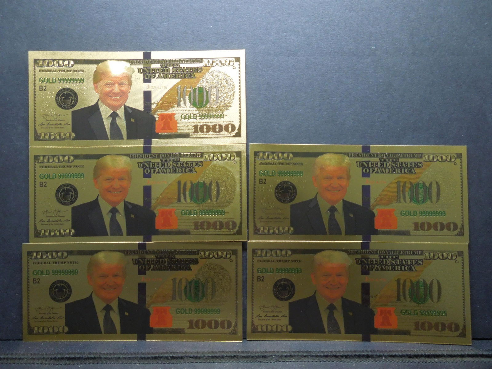 5 Trump 1000 24K Gold Foil Note (Not Legal Tender) (1 of 3)