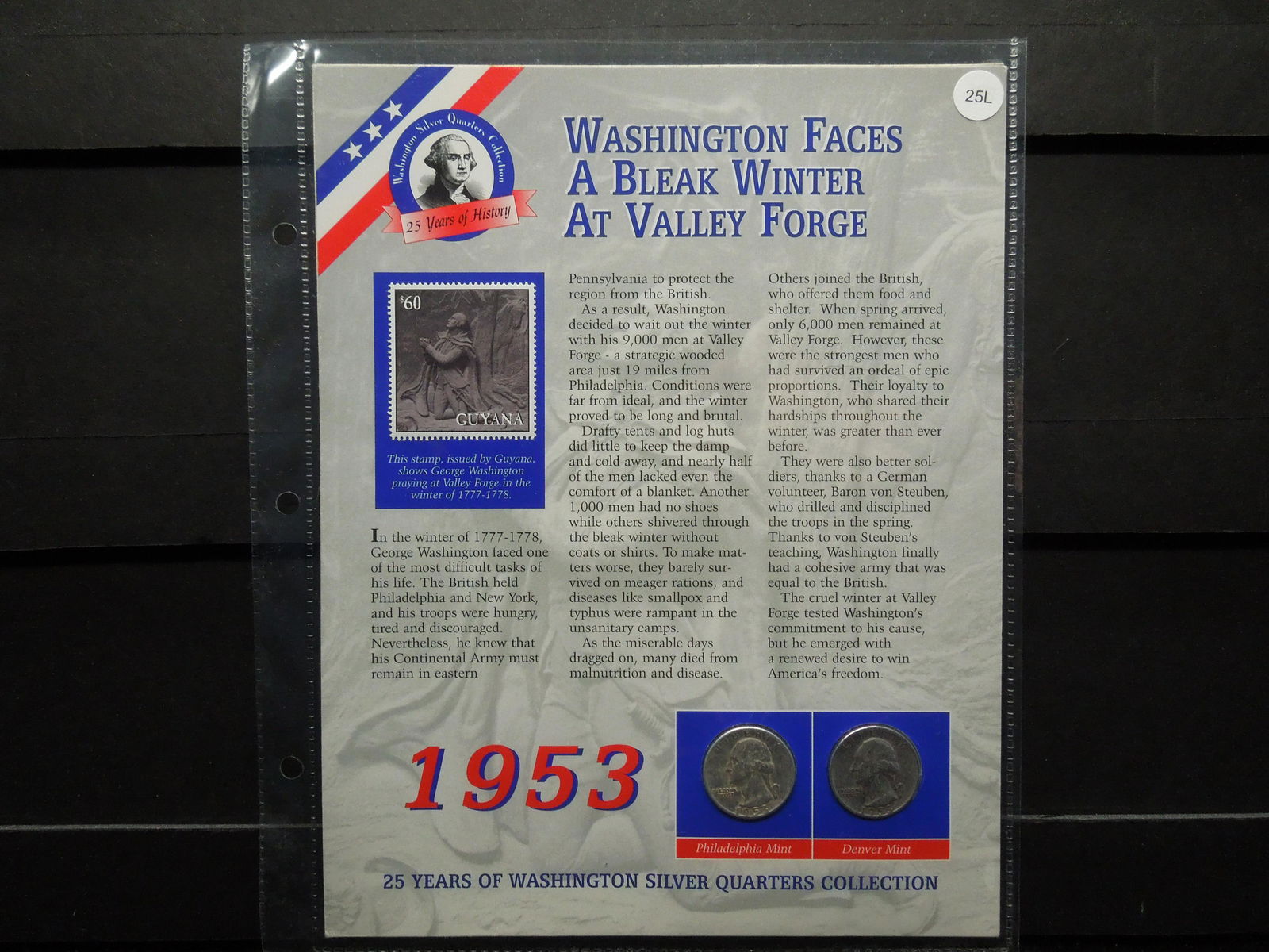 1953 PD Washington Quarters With Info and Postage (1 of 3)