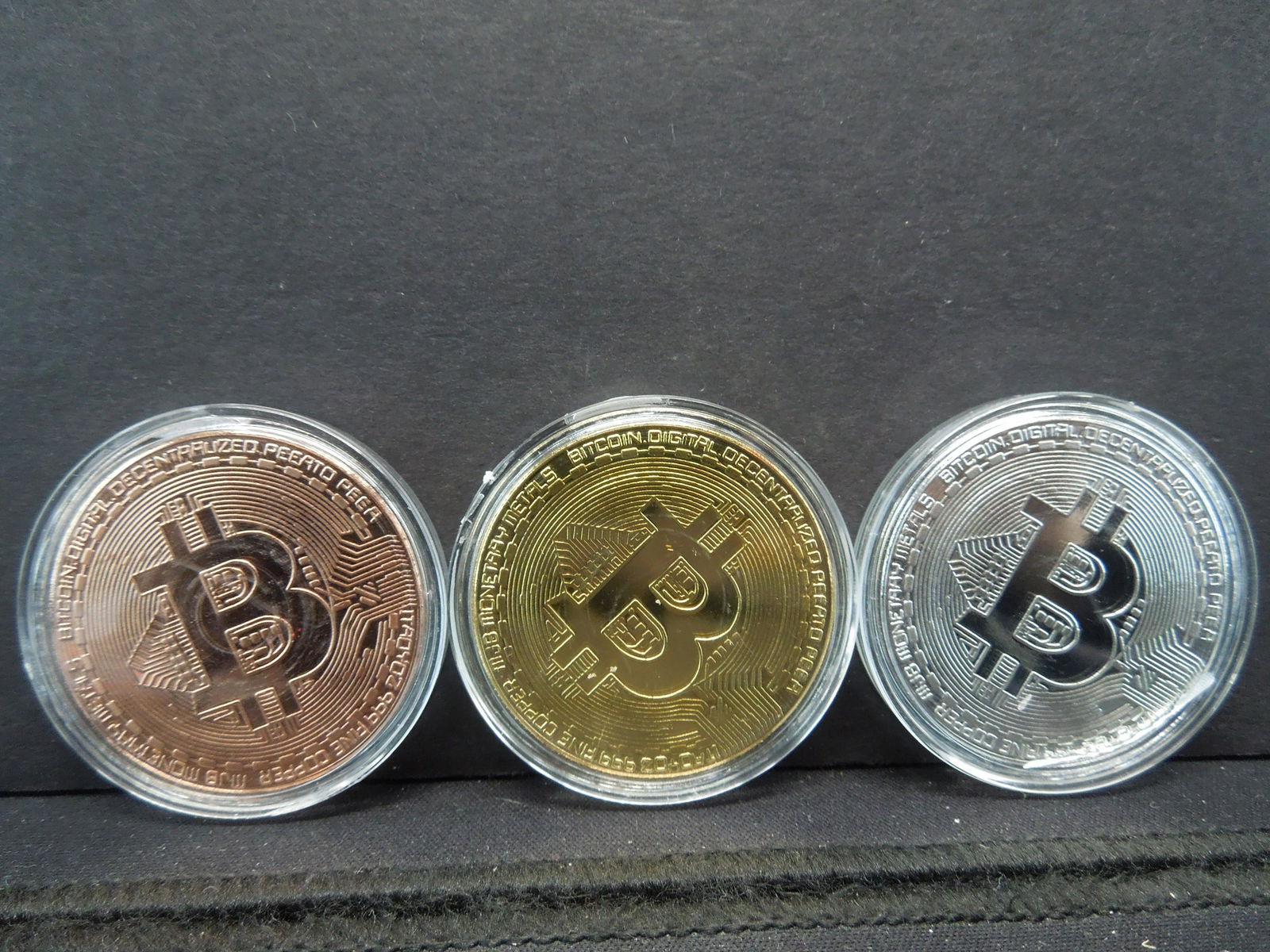 3 Bit Coins Copper,  Silver Tone, Gold Tone (1 of 2)