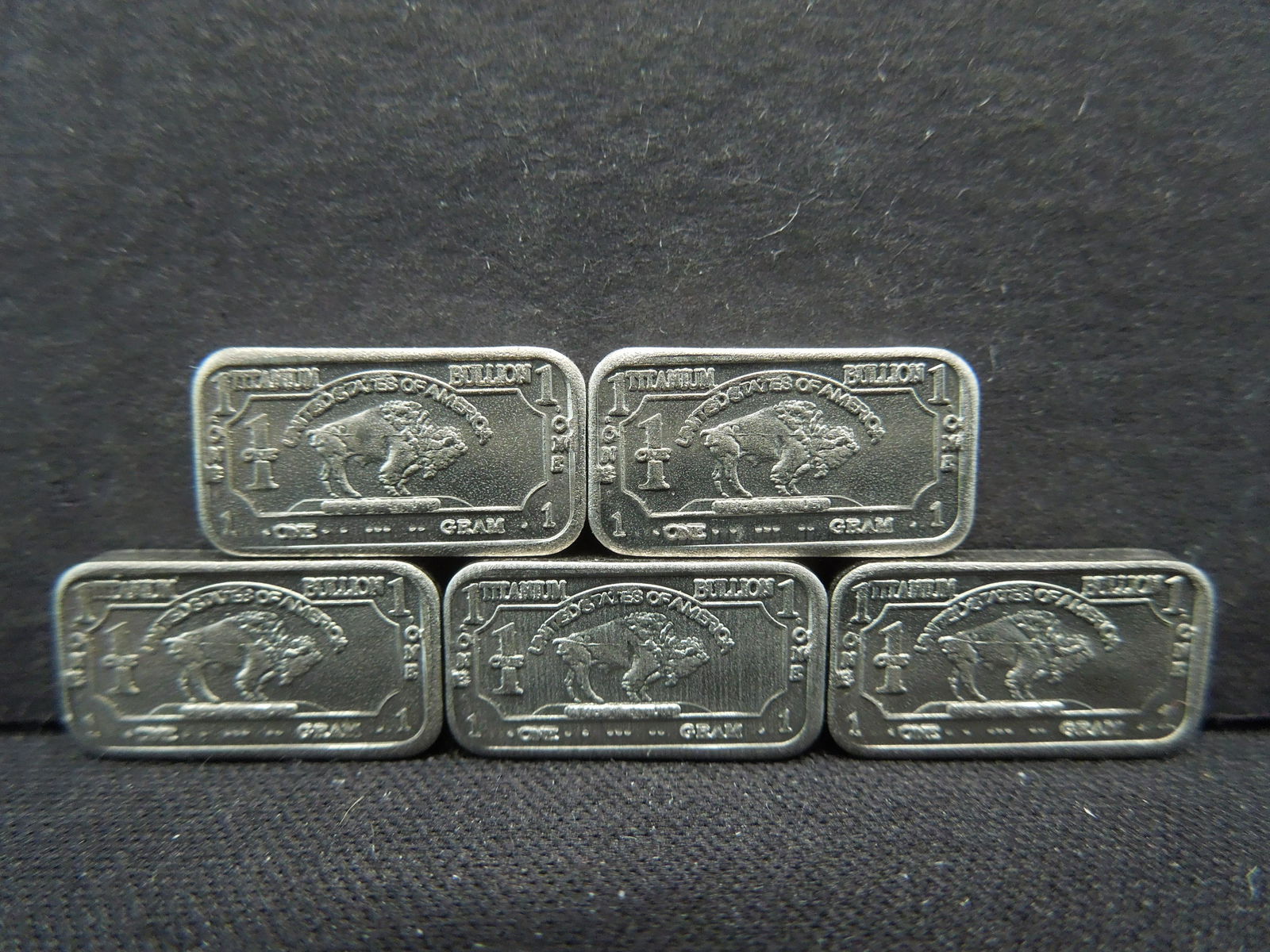 Five One Gram Titanium Bullion Bars (1 of 2)