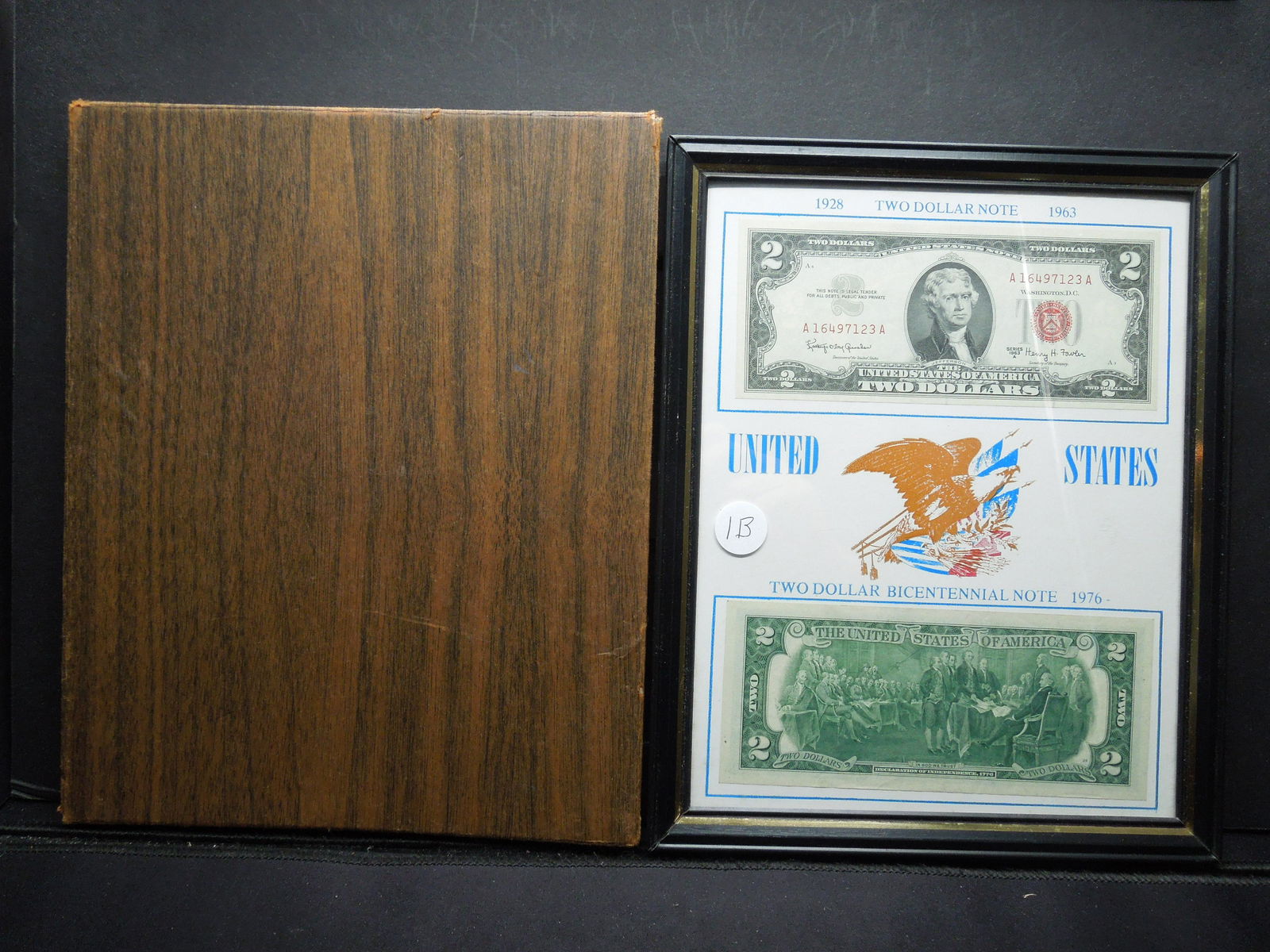 2 Two Dollar Notes 1963 A, 1976 Framed (1 of 5)