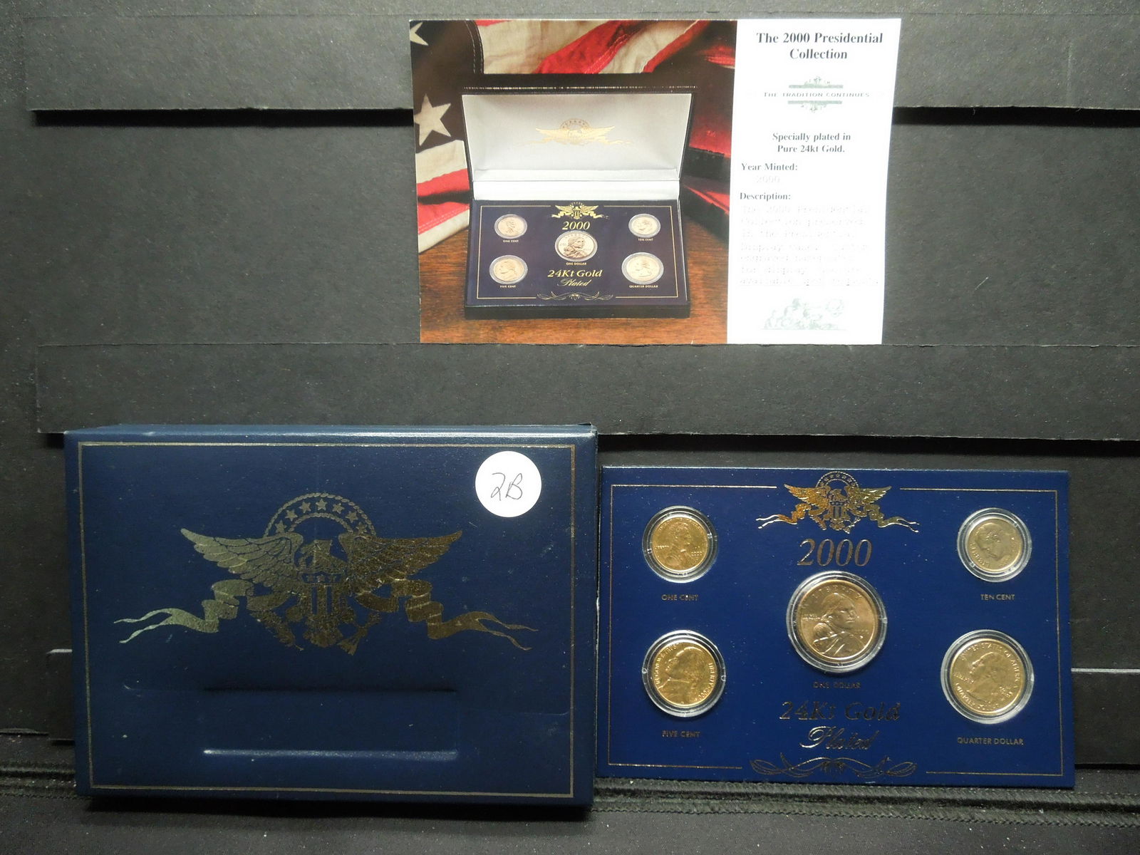 2000 Presidential Collection 24Kt Gold Plated Cent, (1 of 5)