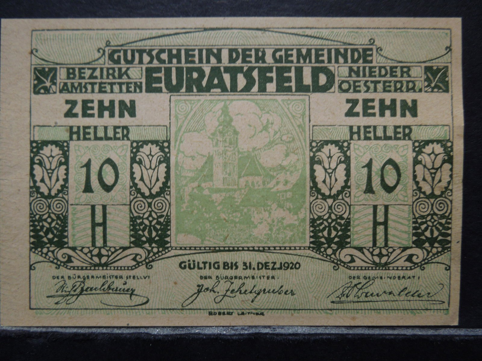 1920 Austria Notgeld 10 Heller Note Crisp Unc (1 of 2)