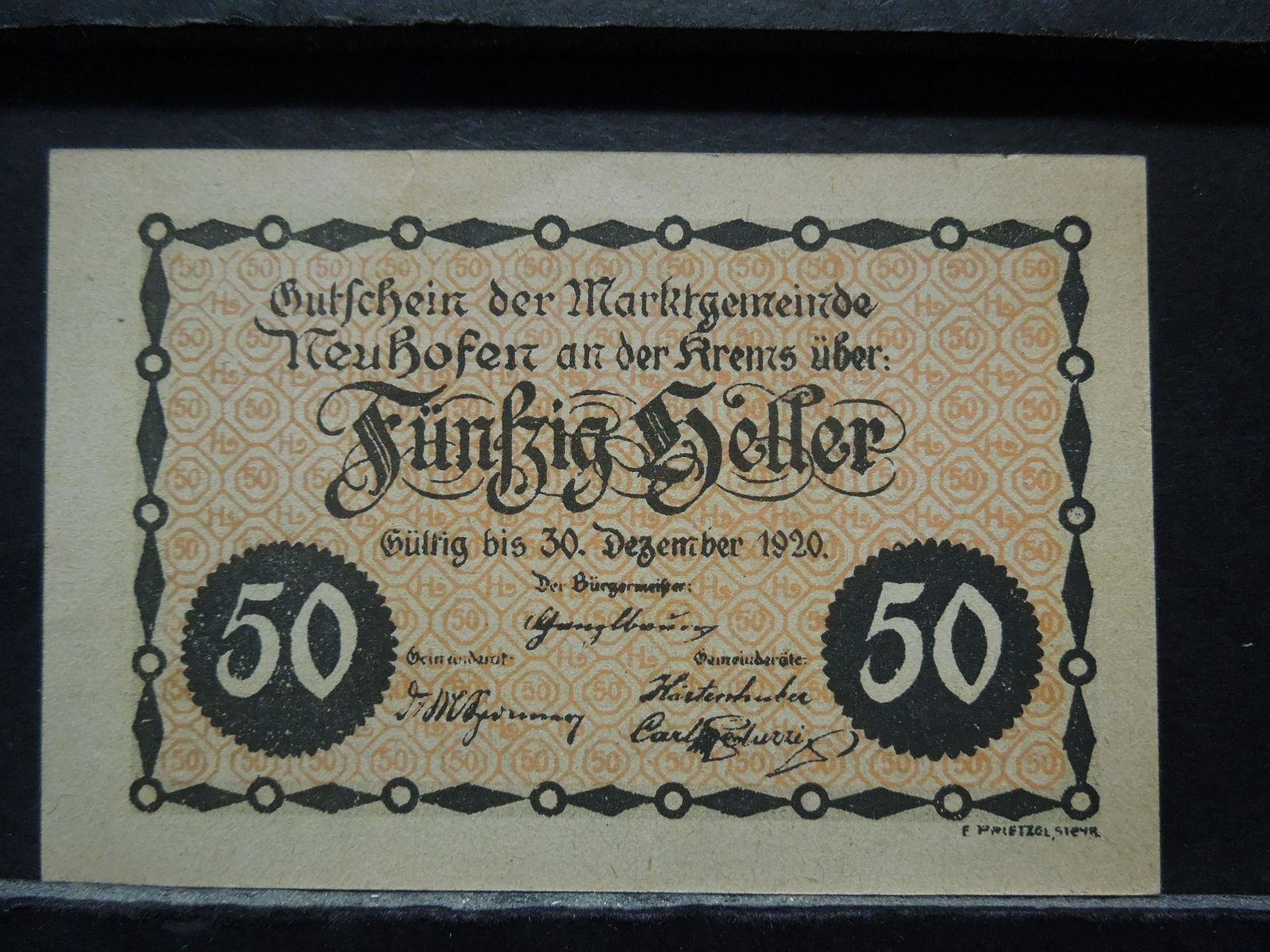 1920 Austria Notgeld 50 Heller Note Crisp Unc (1 of 3)