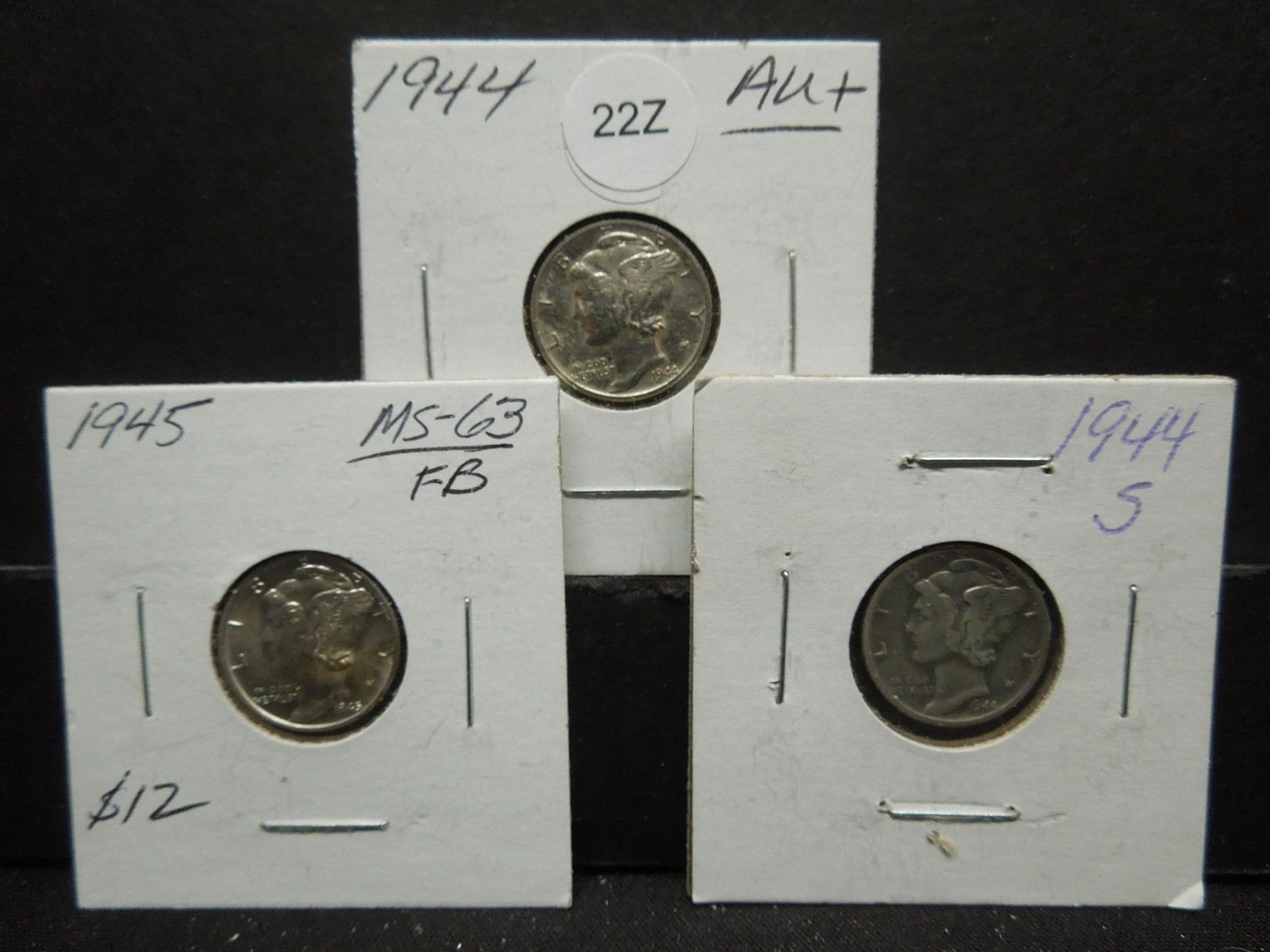 1944 PS, 1945 Mercury Dime (1 of 3)