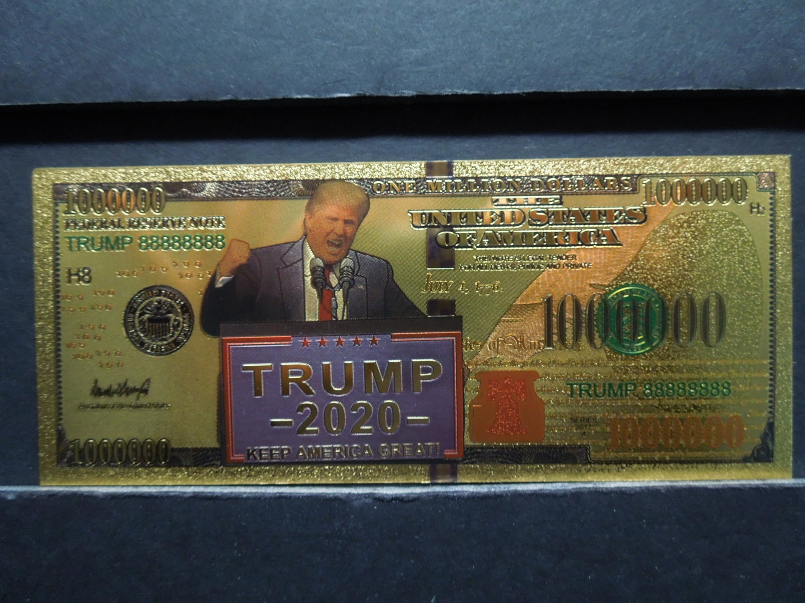 24K GOLD FOIL, (TRUMP-2020), CRISP!: 24K GOLD FOIL, (TRUMP-2020), CRISP!