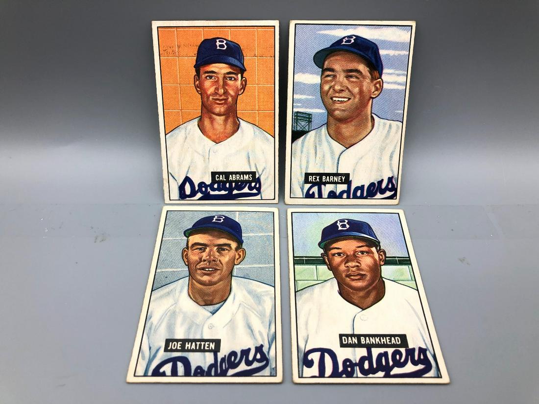 1951 Bowman Brooklyn Dodgers Lot of 4 (1 of 2)