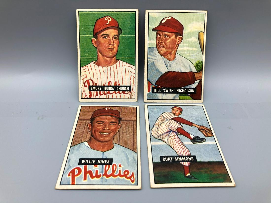 1951 Bowman Philadelphia Phillies Lot of 4 (1 of 2)