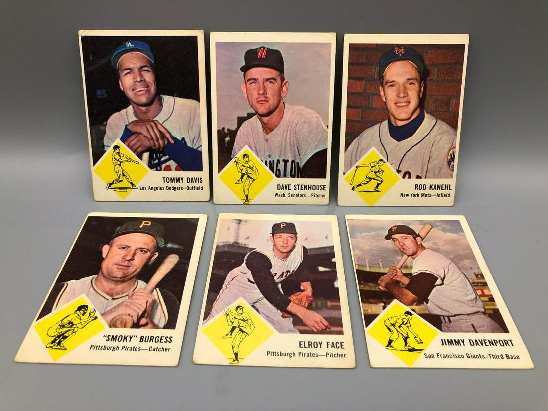 1963 Fleer Baseball Lot of 6 Cards - Varying Conditions (1 of 2)
